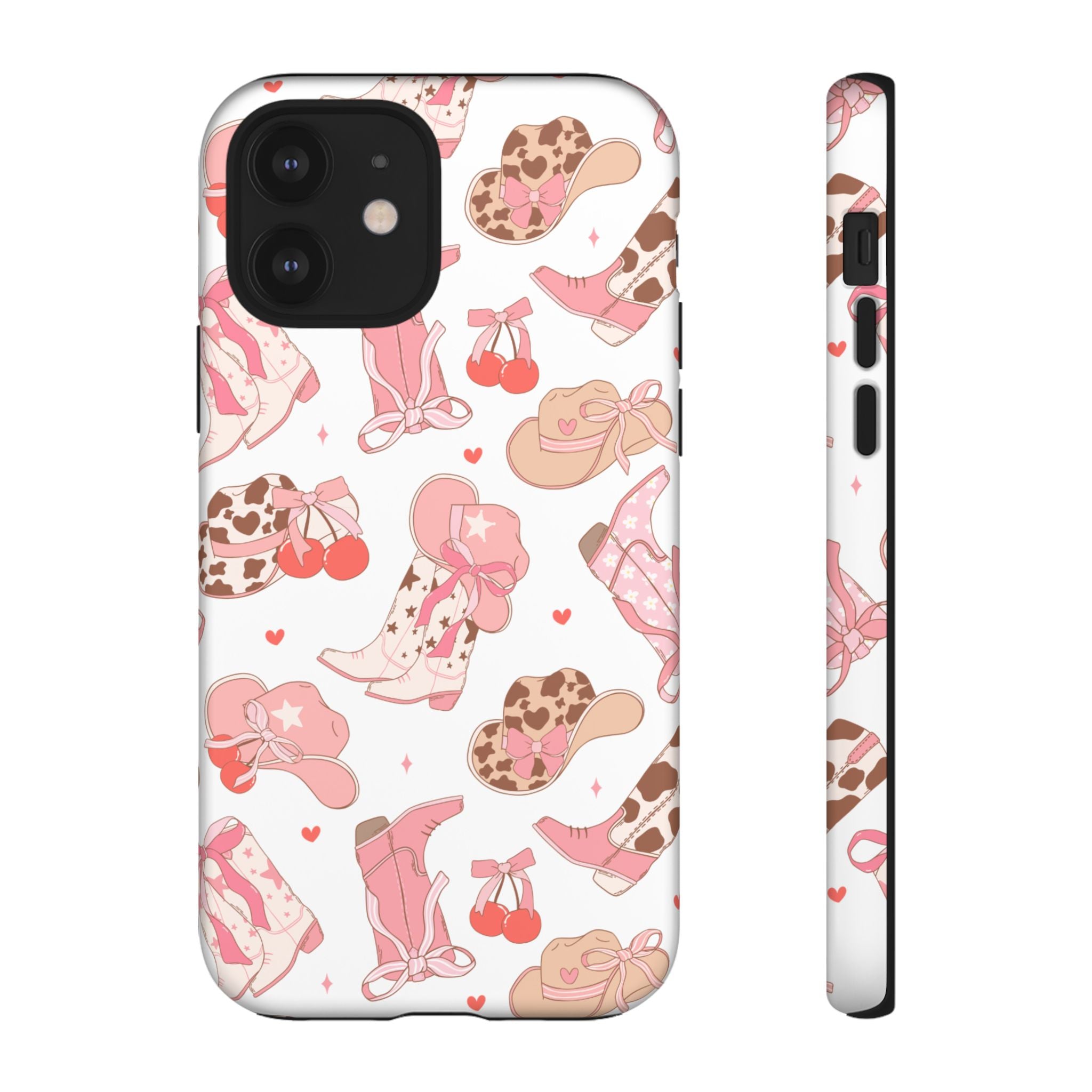 Cowgirl Boots Pink Phone Case — Cute Western Pattern Tough Phone Case