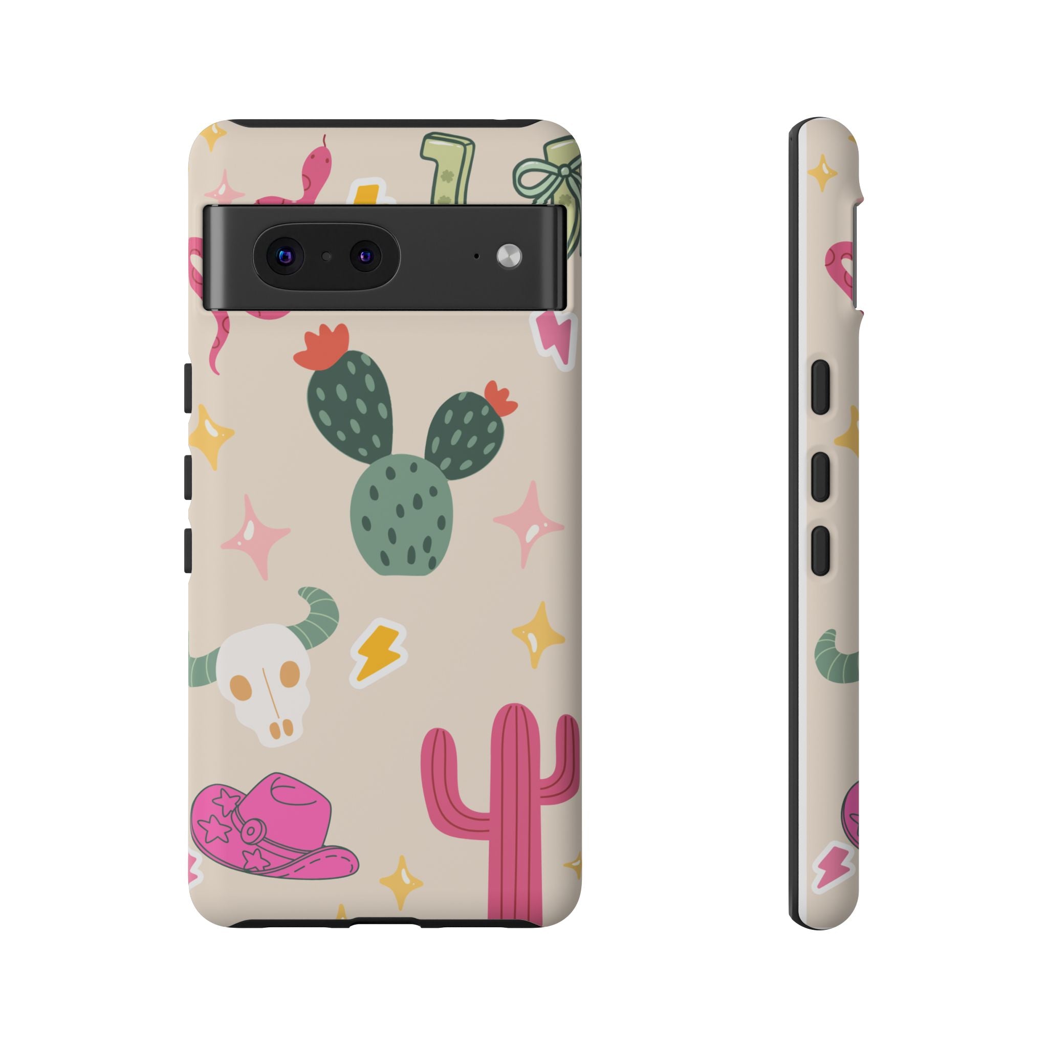 Cactus Cowgirl Phone Case — Cute Western Desert Pattern Tough Case