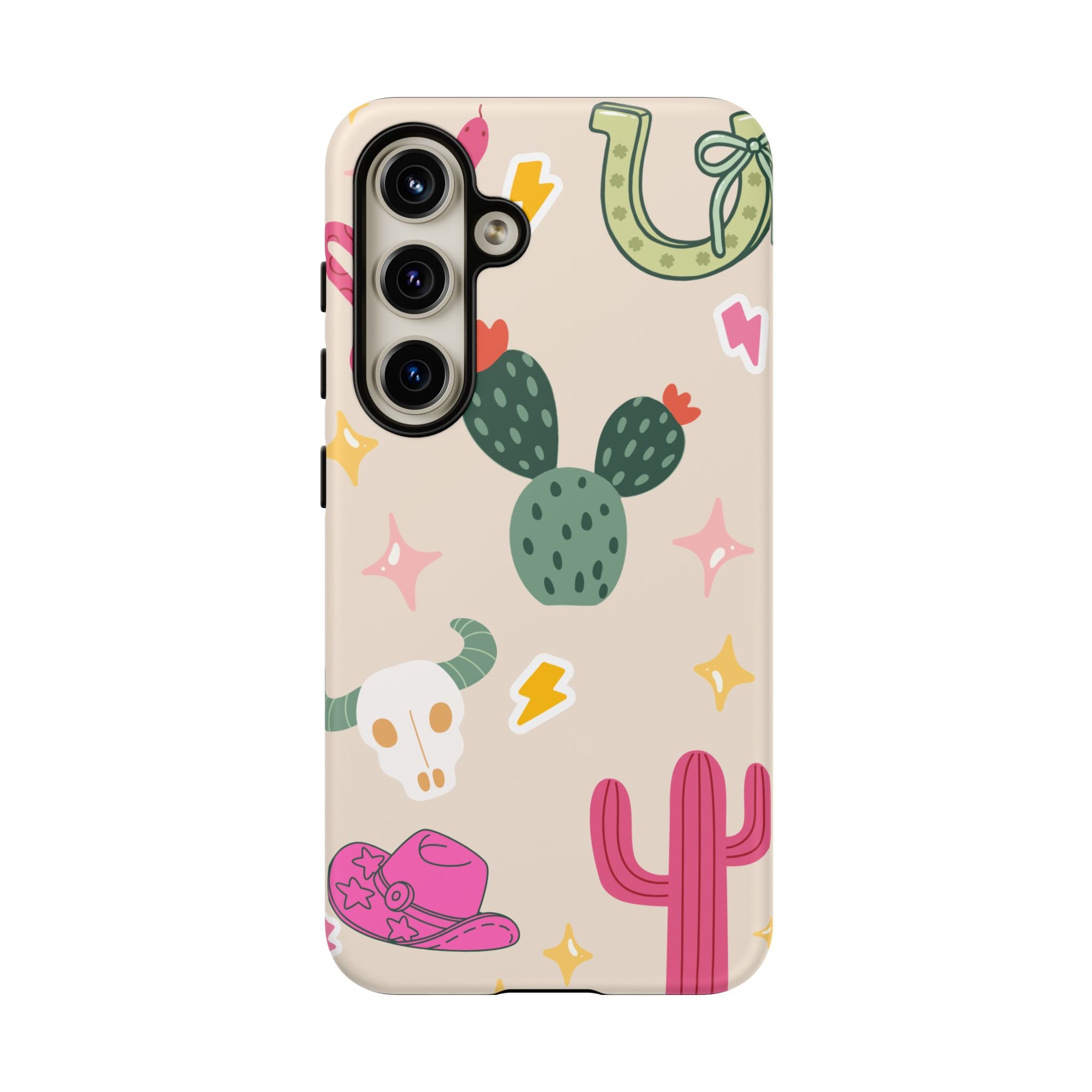 Cactus Cowgirl Phone Case — Cute Western Desert Pattern Tough Case