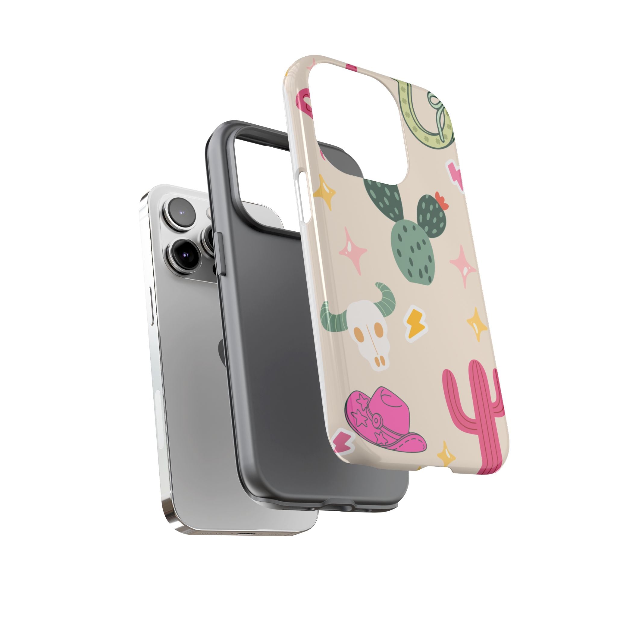 Cactus Cowgirl Phone Case — Cute Western Desert Pattern Tough Case