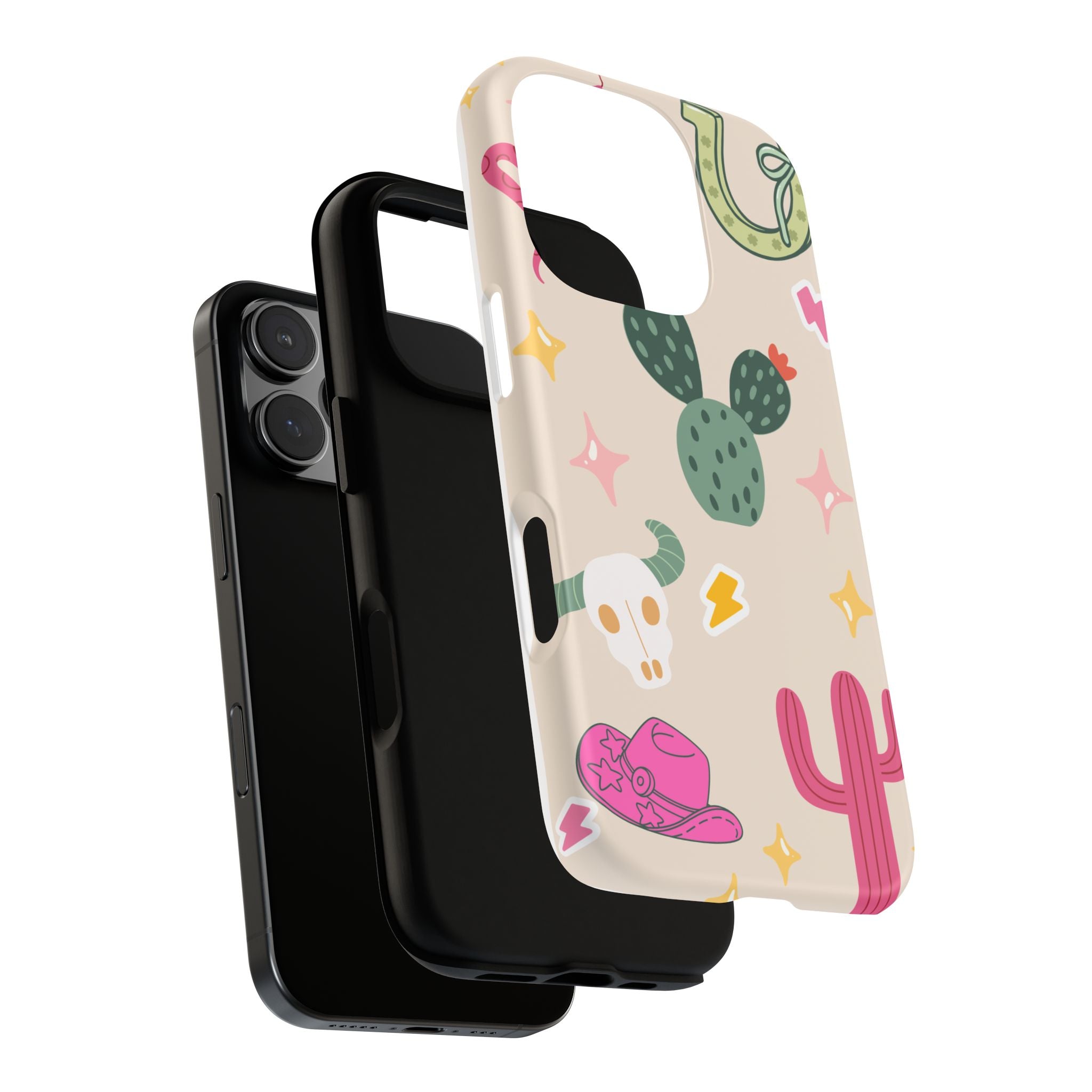 Cactus Cowgirl Phone Case — Cute Western Desert Pattern Tough Case