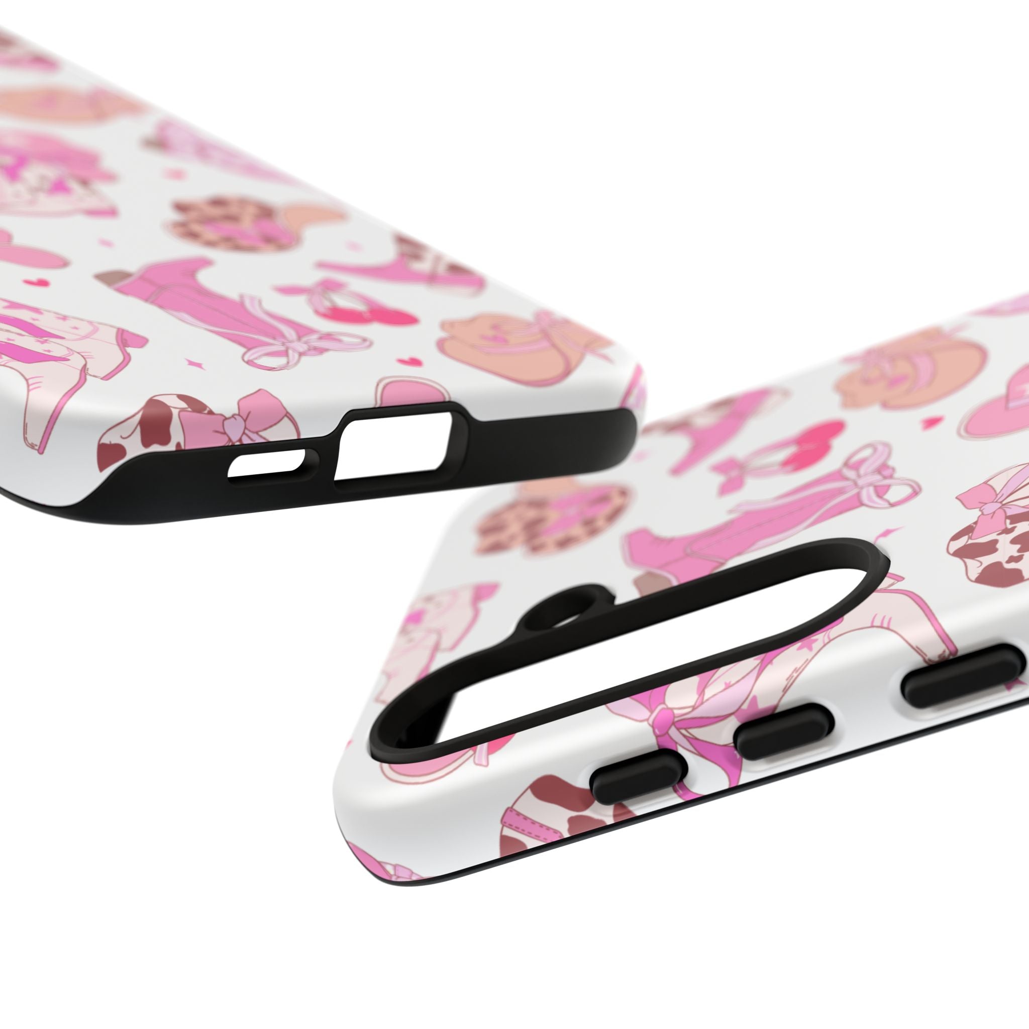 Pink Cowgirl Phone Case - Cute Western Boots & Hats Pattern Tough Case