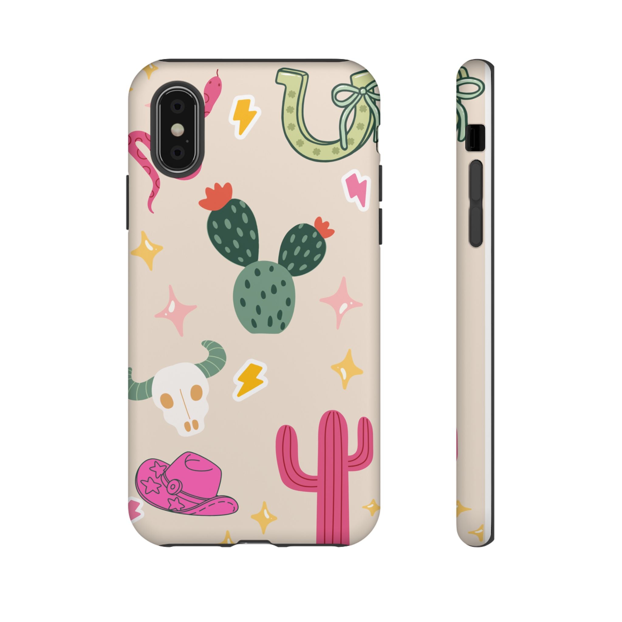 Cactus Cowgirl Phone Case — Cute Western Desert Pattern Tough Case