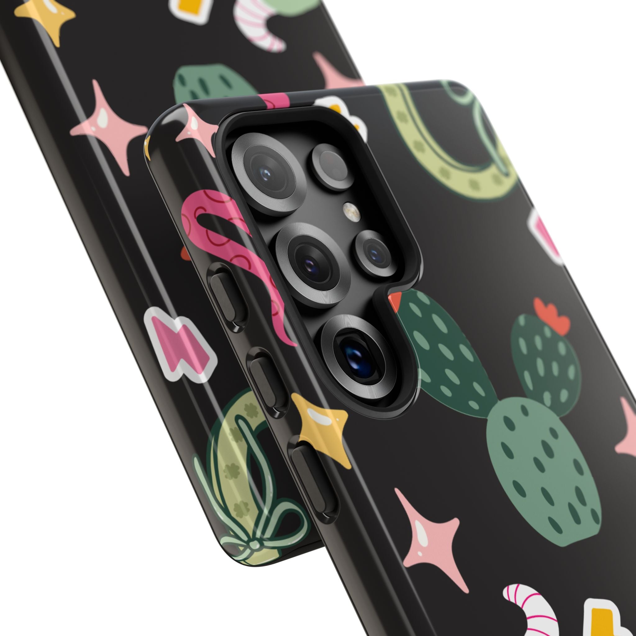 Southwest Desert Icons Tough Phone Case — Cactus, Cowboy & Skull Pattern
