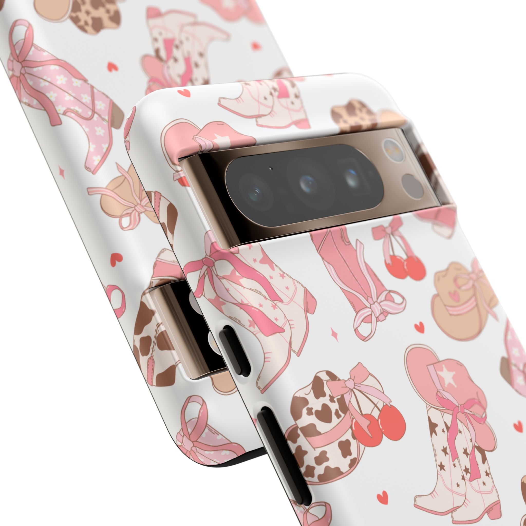 Cowgirl Boots Pink Phone Case — Cute Western Pattern Tough Phone Case
