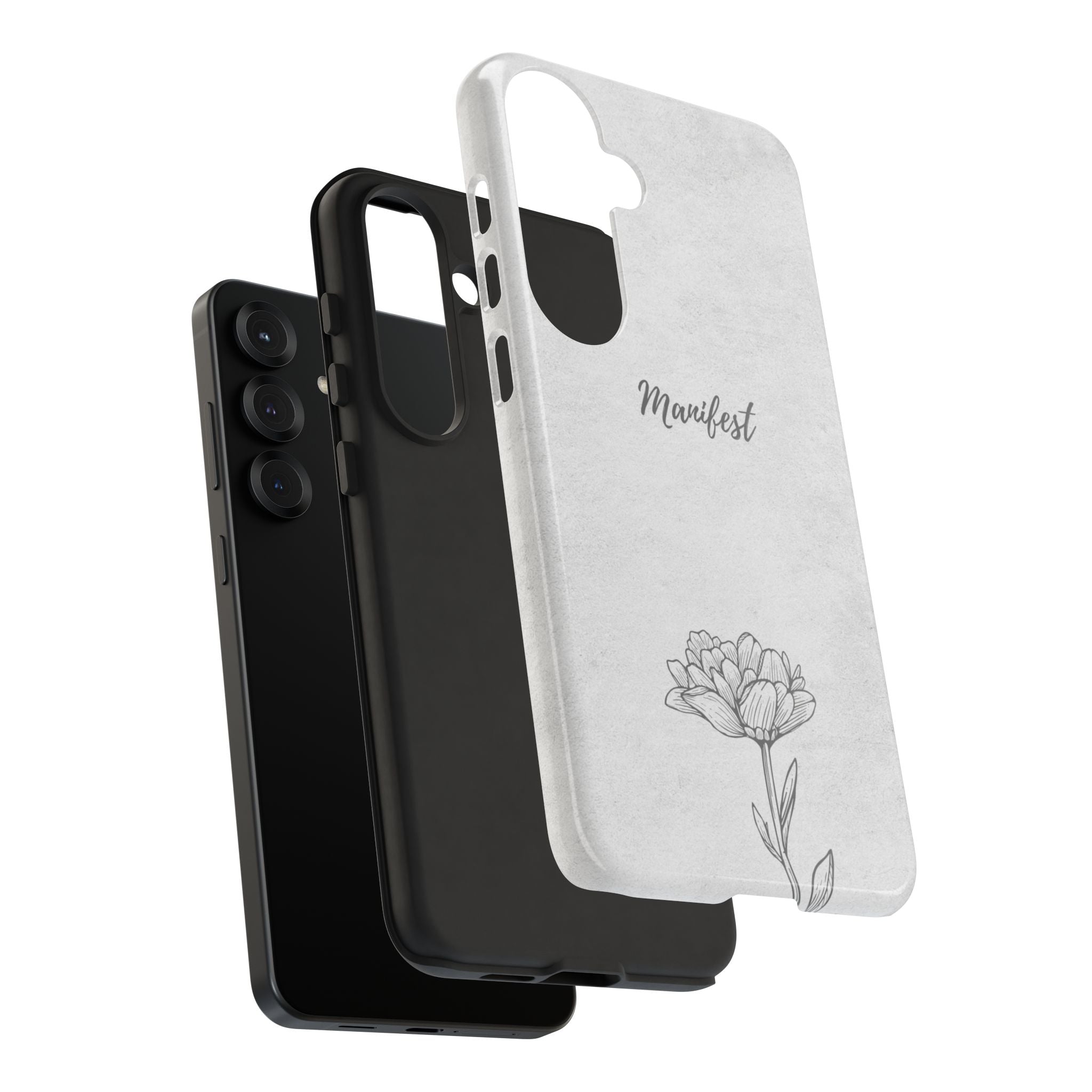 Manifest Flower Phone Case — Minimalist Protective iPhone Cover