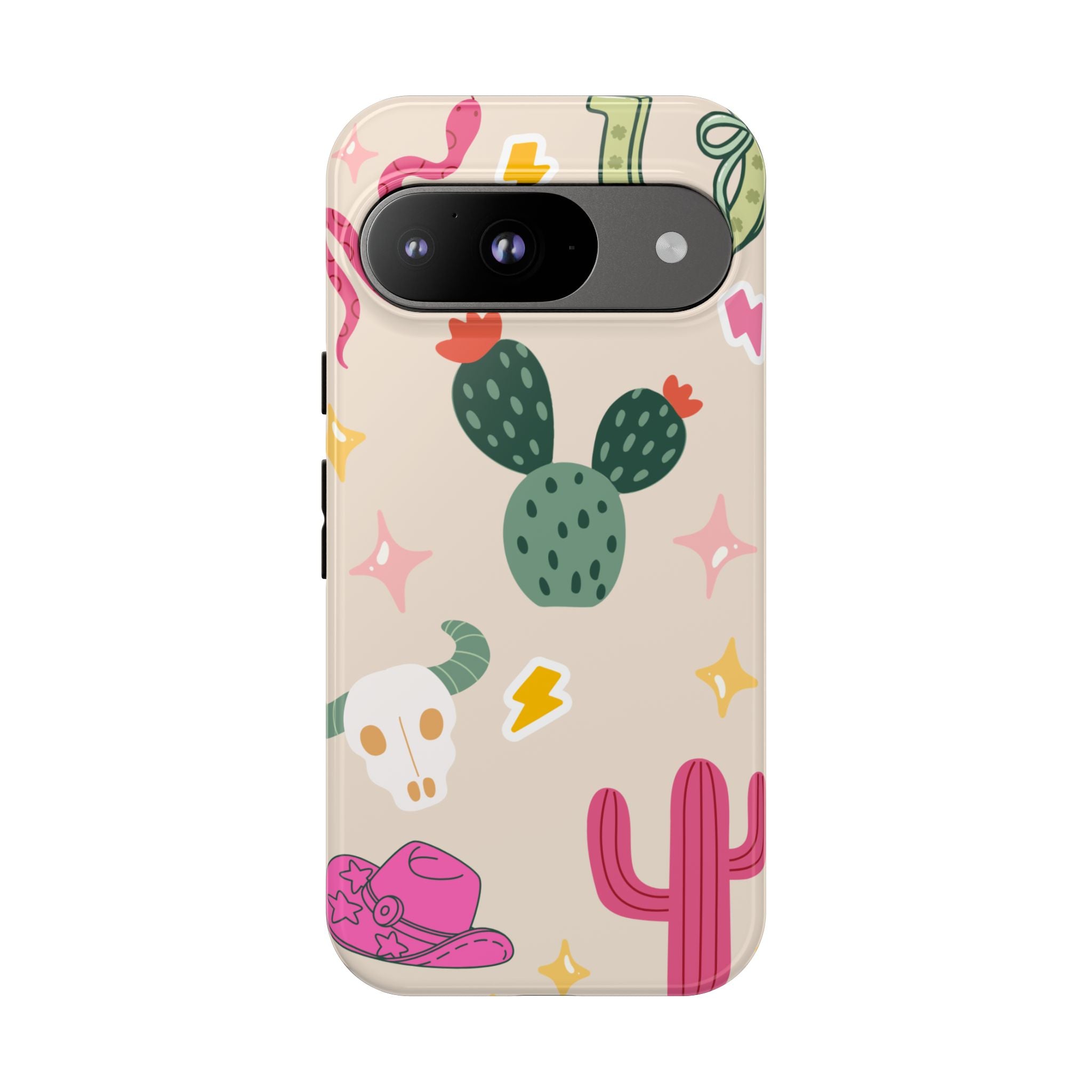 Cactus Cowgirl Phone Case — Cute Western Desert Pattern Tough Case
