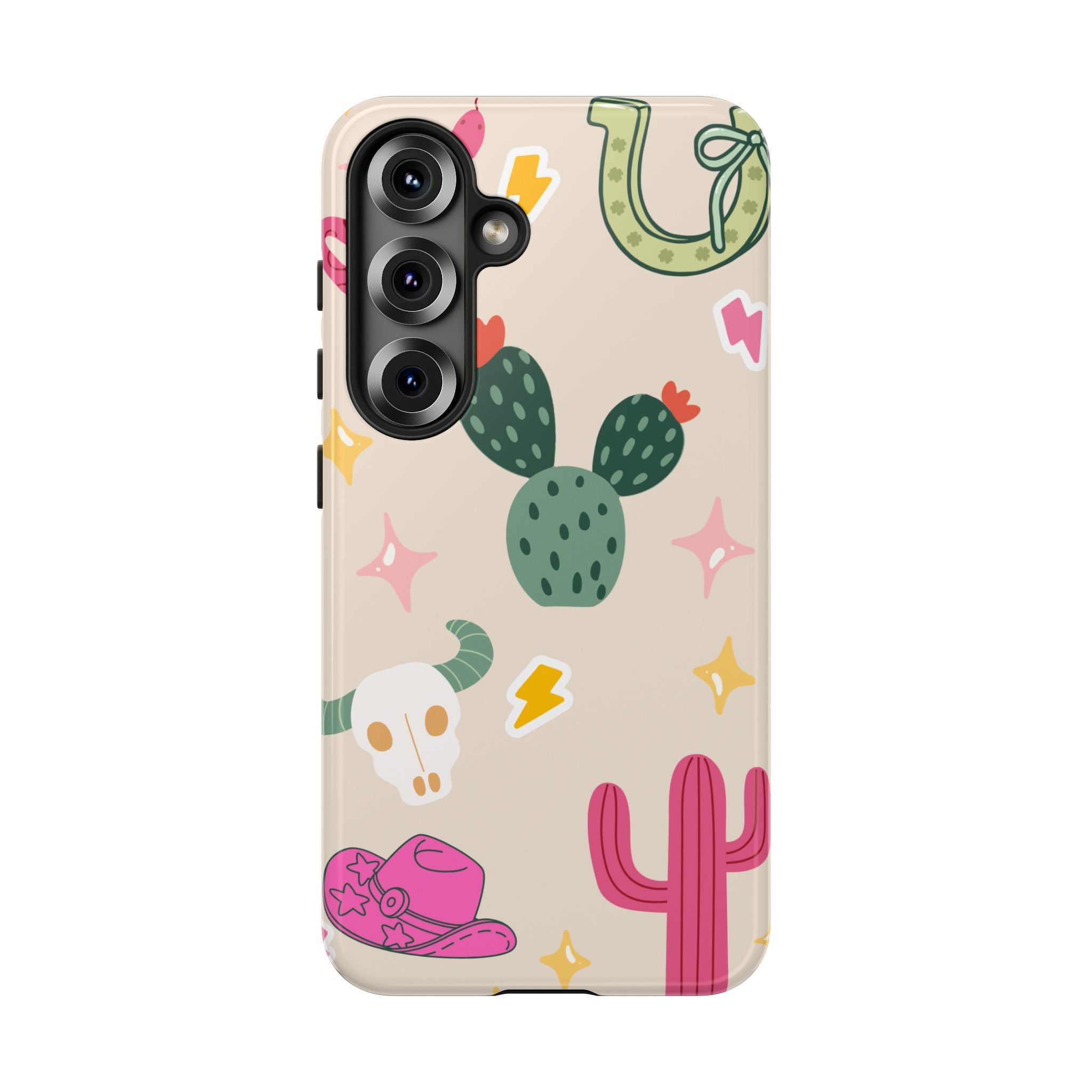 Cactus Cowgirl Phone Case — Cute Western Desert Pattern Tough Case