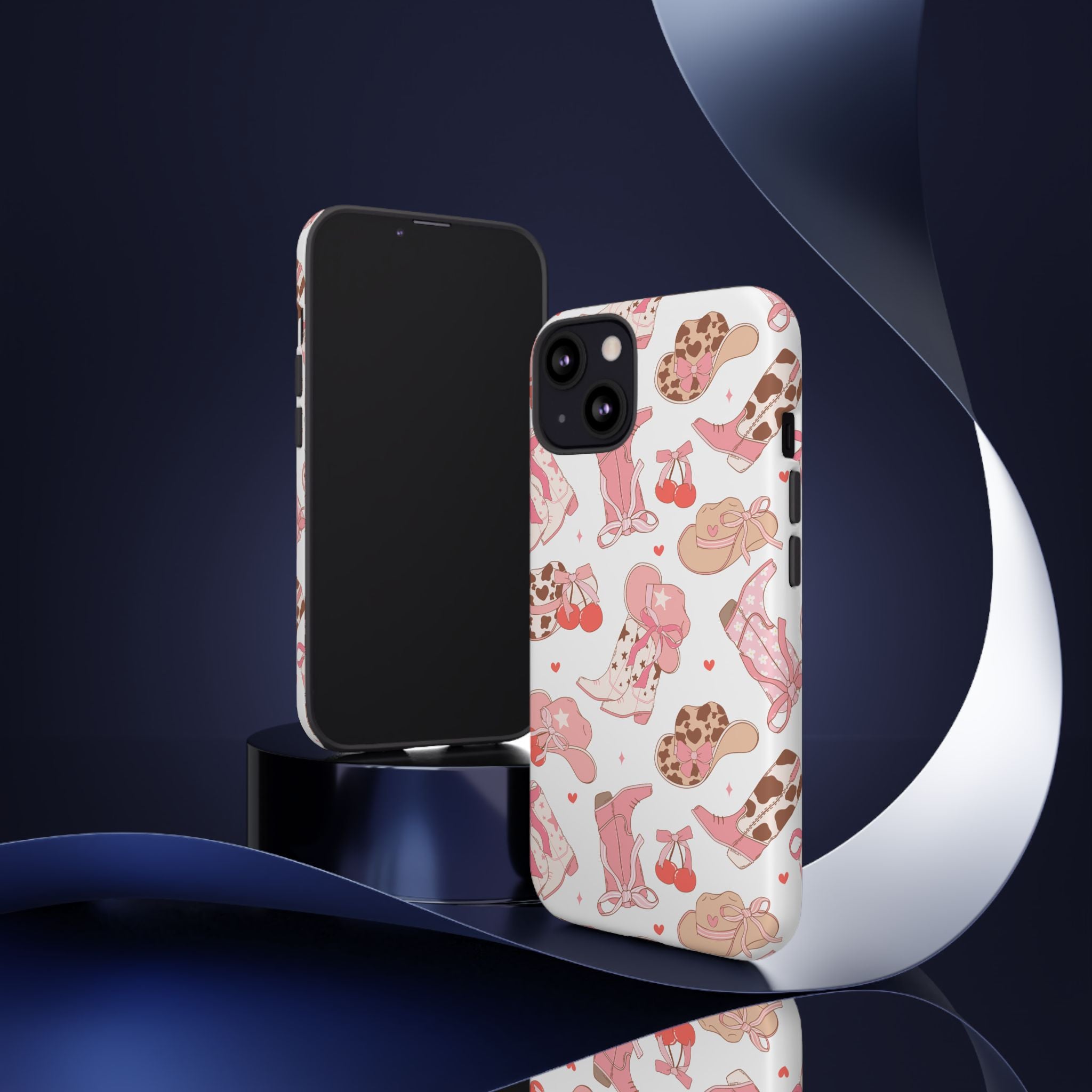 Cowgirl Boots Pink Phone Case — Cute Western Pattern Tough Phone Case