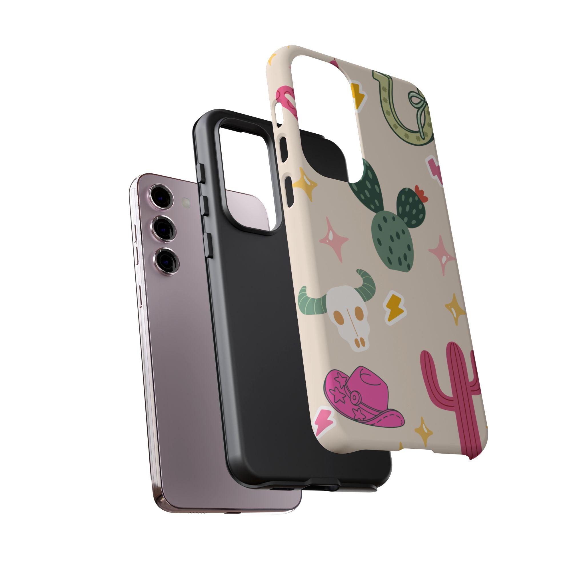 Cactus Cowgirl Phone Case — Cute Western Desert Pattern Tough Case