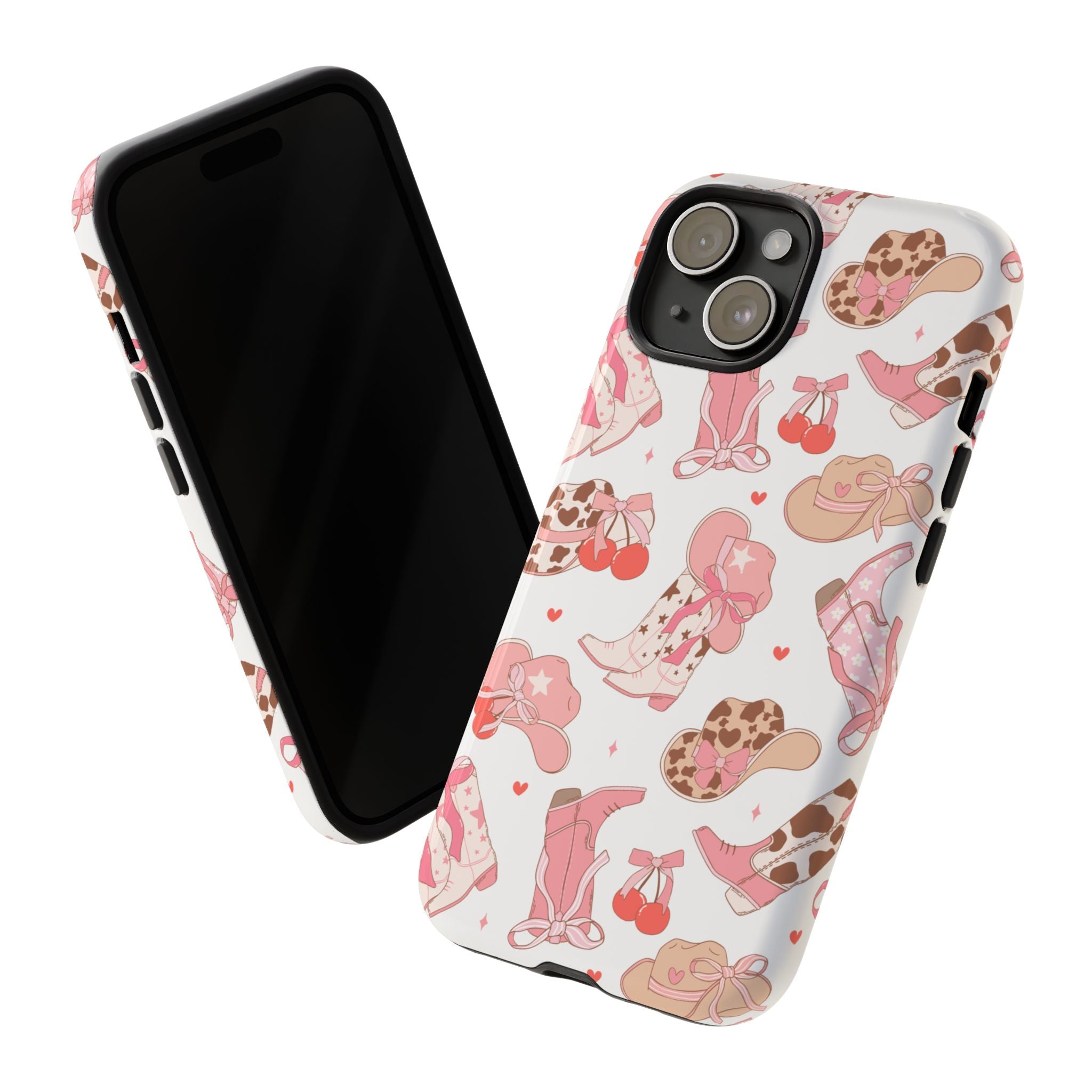 Cowgirl Boots Pink Phone Case — Cute Western Pattern Tough Phone Case