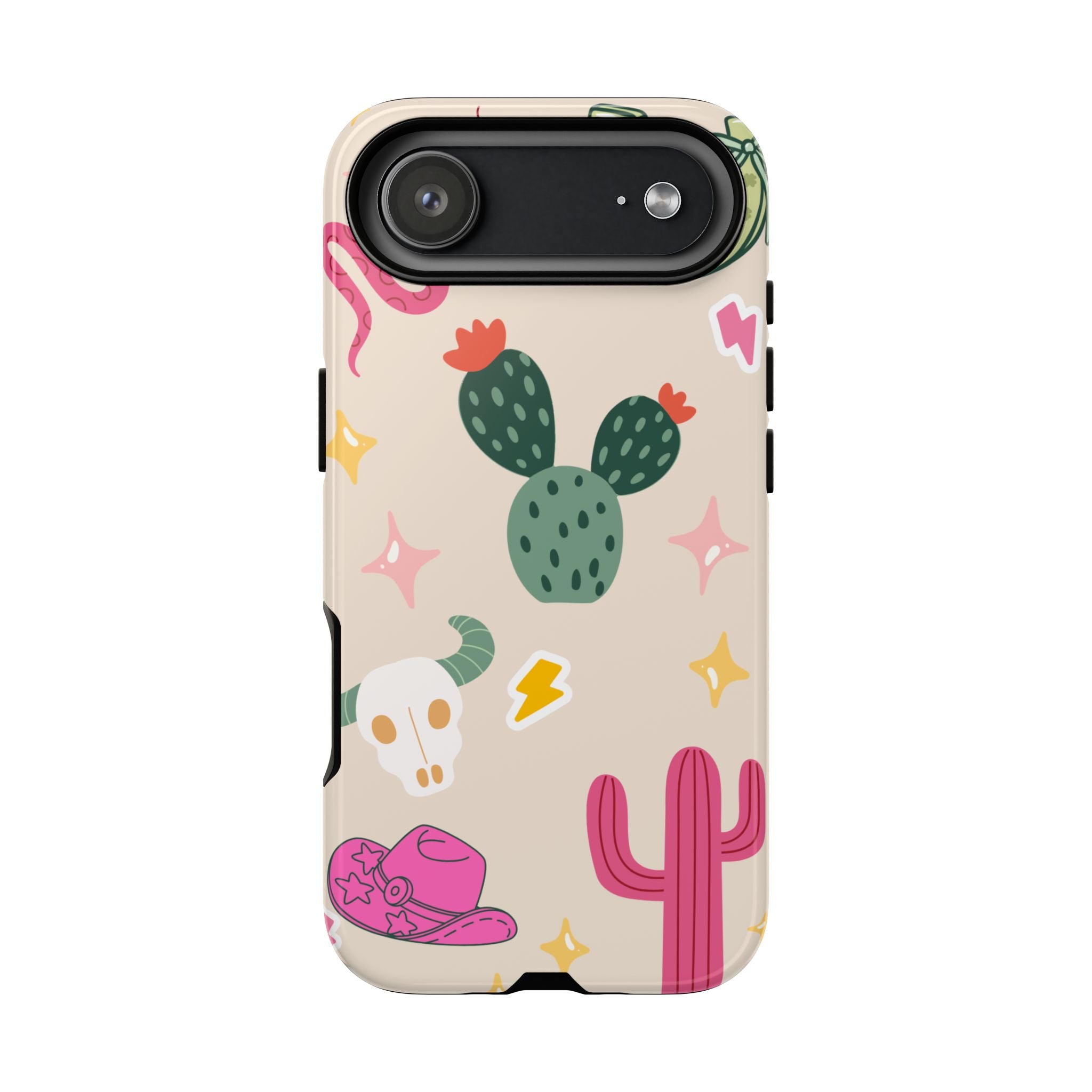 Cactus Cowgirl Phone Case — Cute Western Desert Pattern Tough Case
