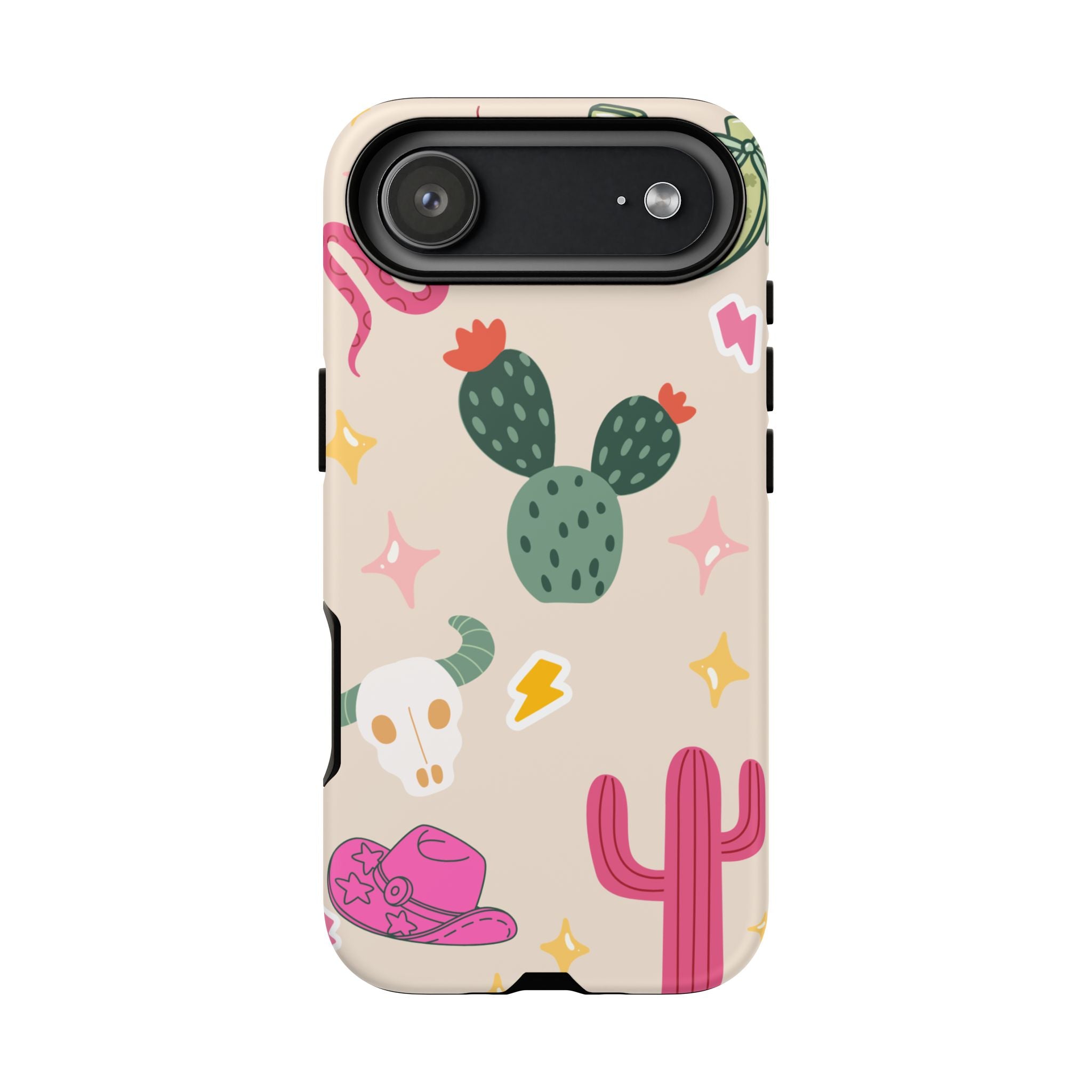 Cactus Cowgirl Phone Case — Cute Western Desert Pattern Tough Case