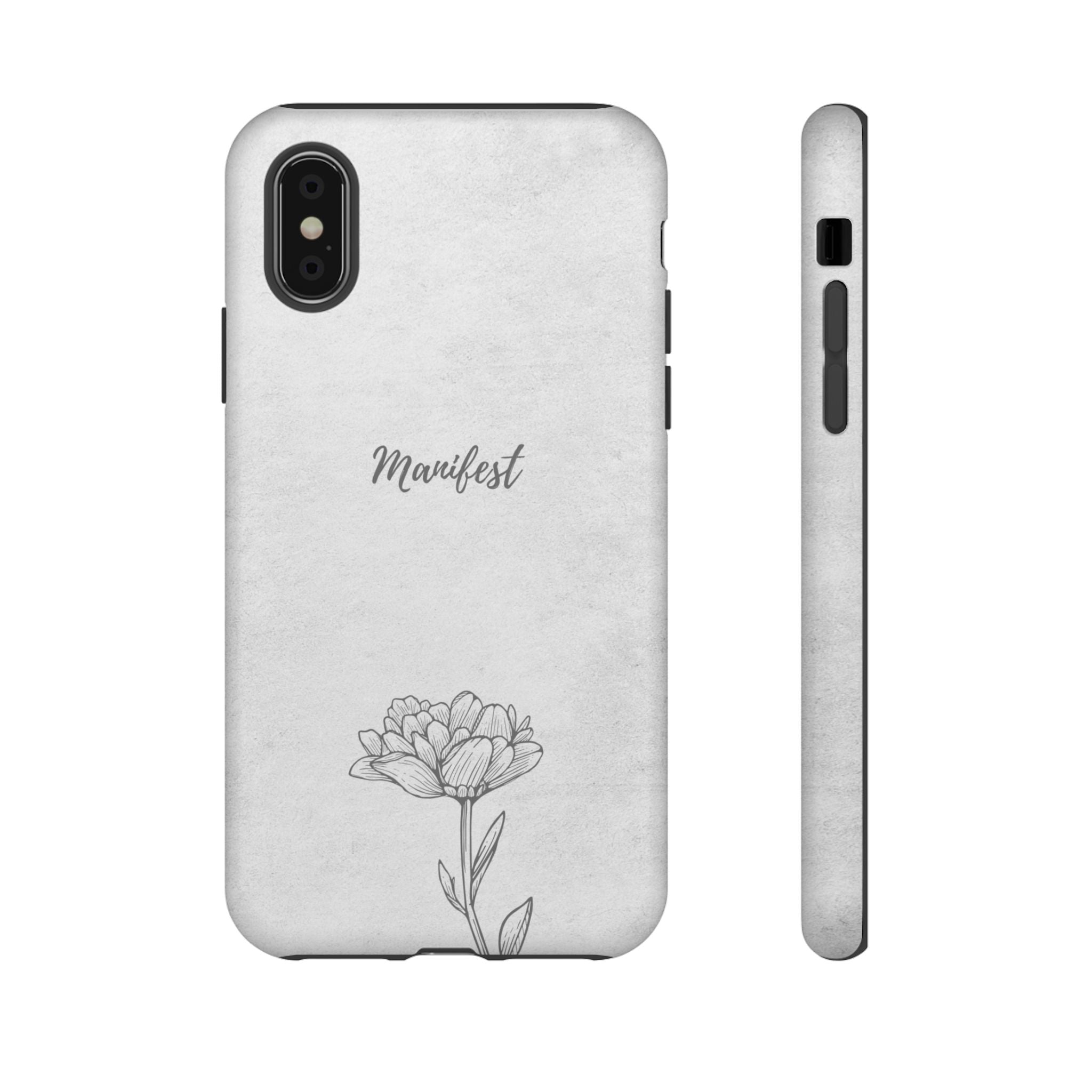 Manifest Flower Phone Case — Minimalist Protective iPhone Cover