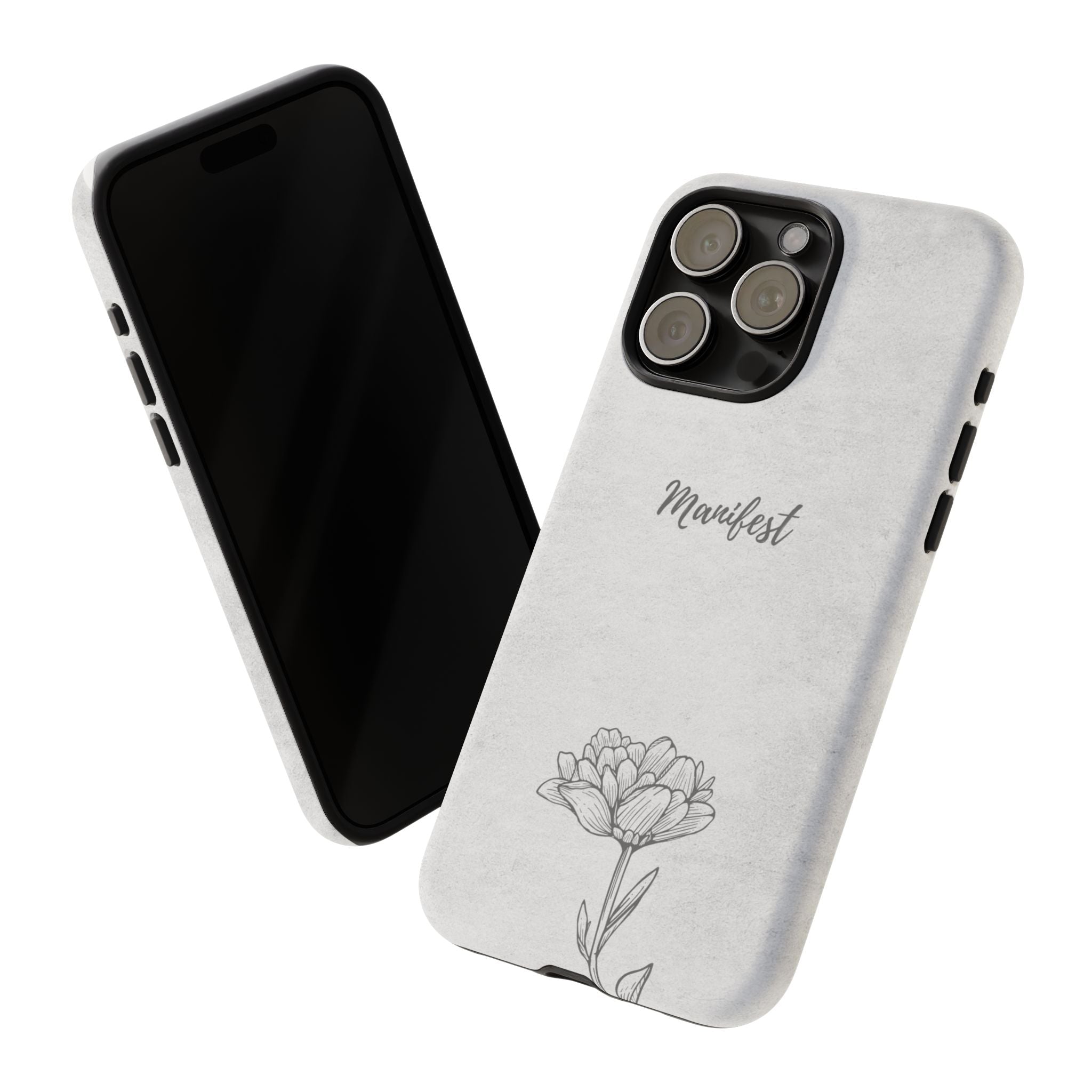 Manifest Flower Phone Case — Minimalist Protective iPhone Cover