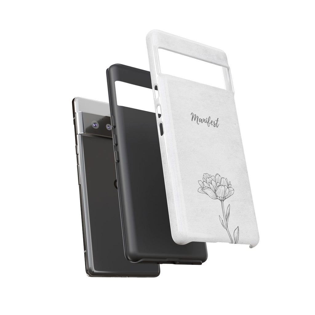 Manifest Flower Phone Case — Minimalist Protective iPhone Cover