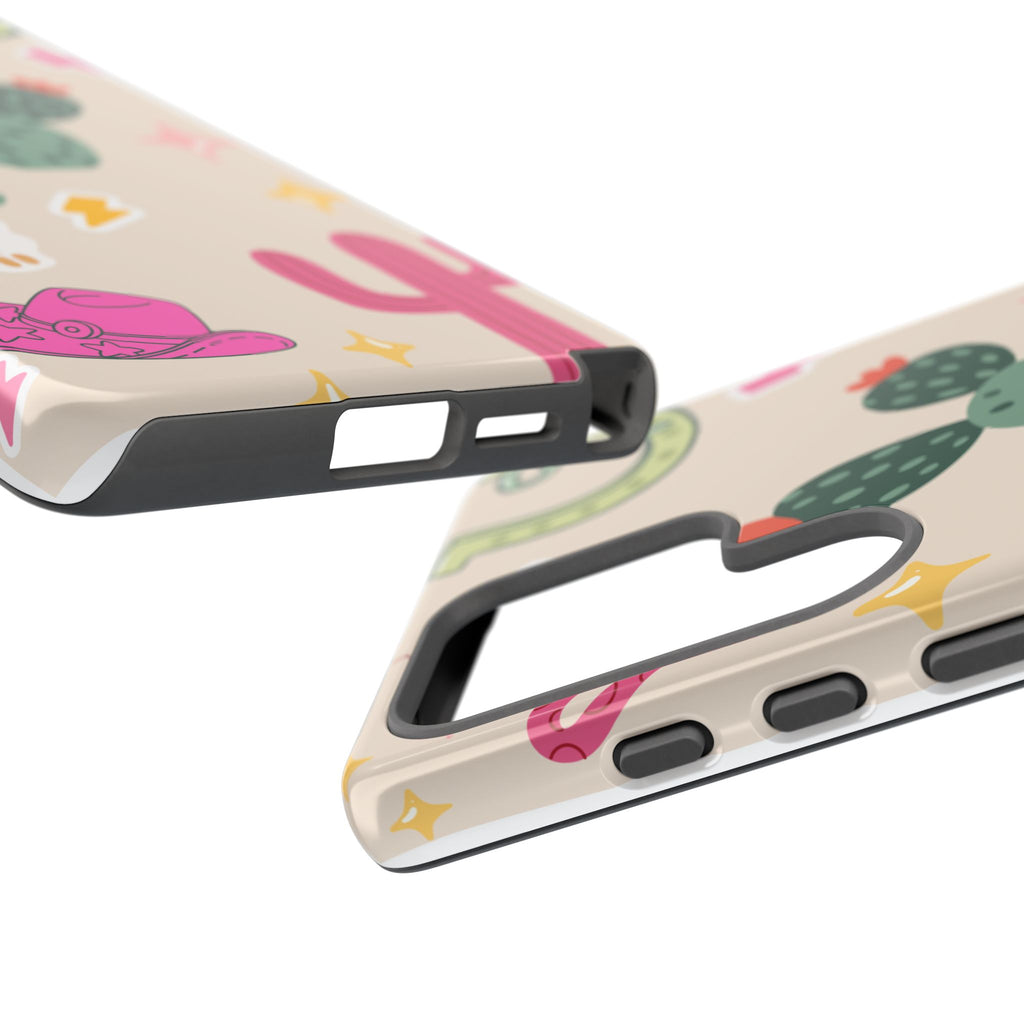 Cactus Cowgirl Phone Case — Cute Western Desert Pattern Tough Case