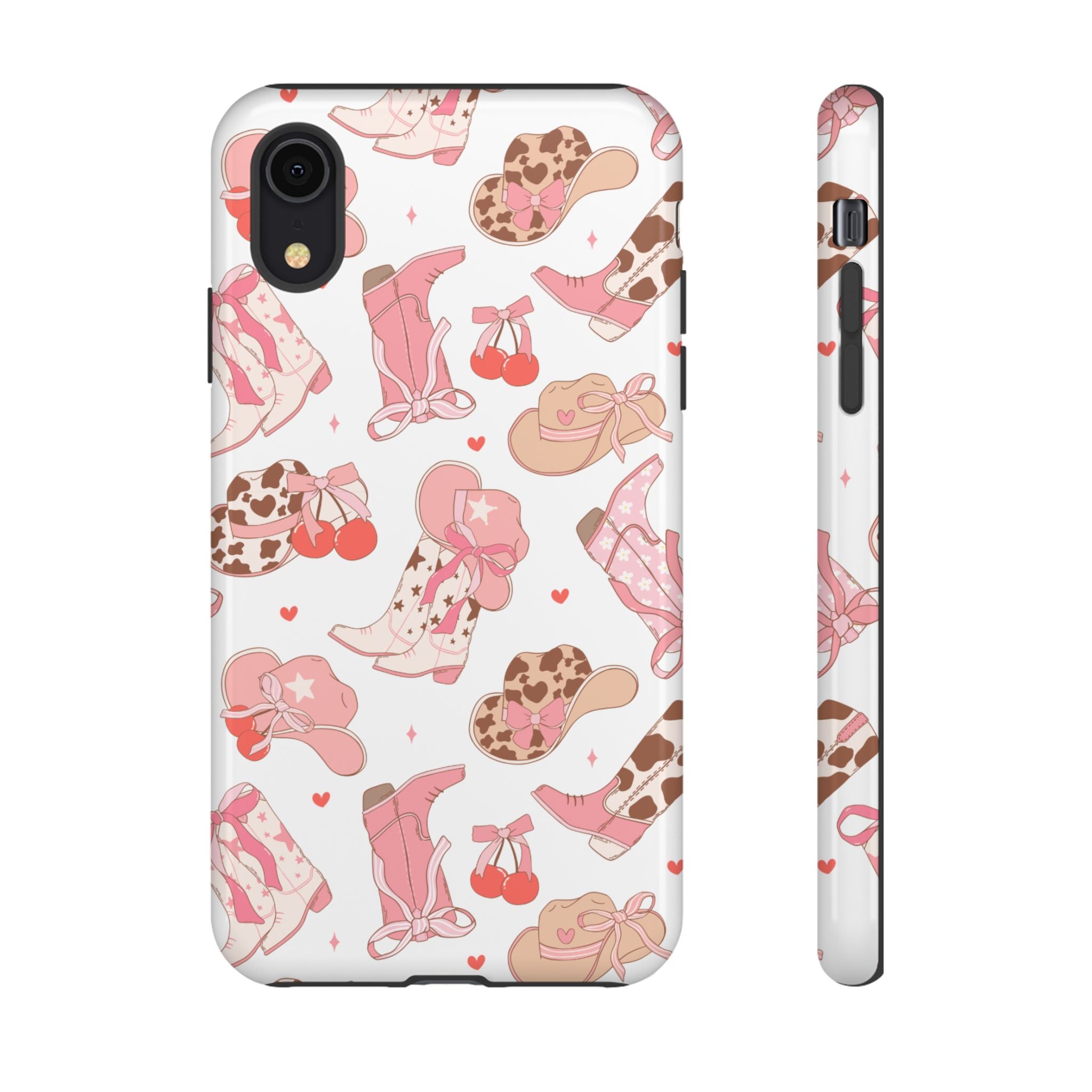 Cowgirl Boots Pink Phone Case — Cute Western Pattern Tough Phone Case
