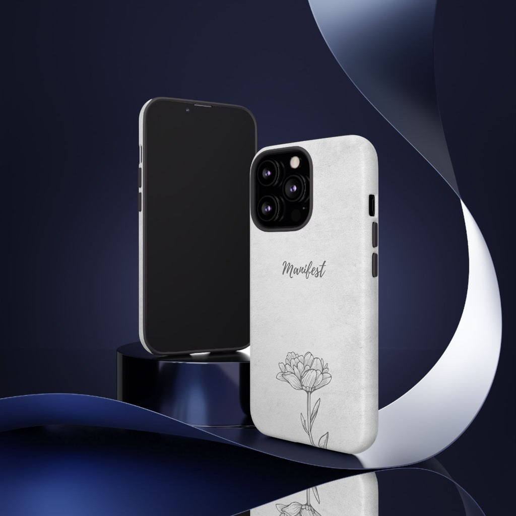Manifest Flower Phone Case — Minimalist Protective iPhone Cover