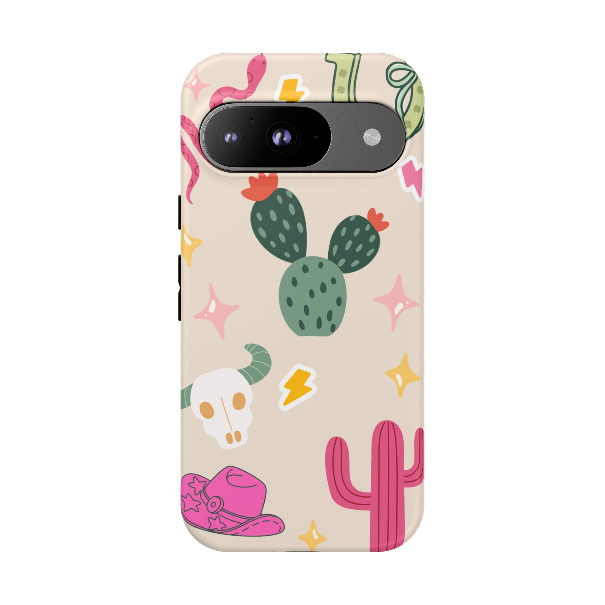 Cactus Cowgirl Phone Case — Cute Western Desert Pattern Tough Case