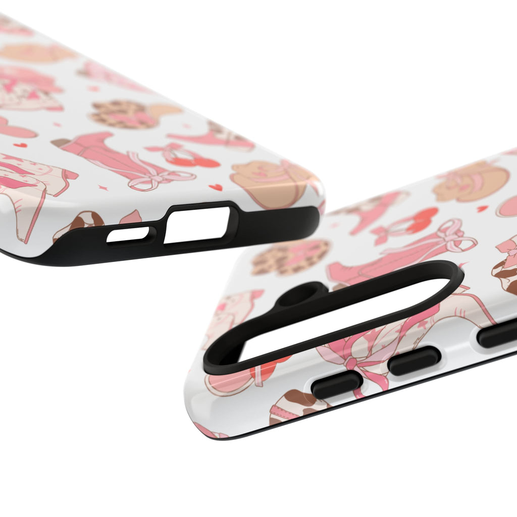 Cowgirl Boots Pink Phone Case — Cute Western Pattern Tough Phone Case