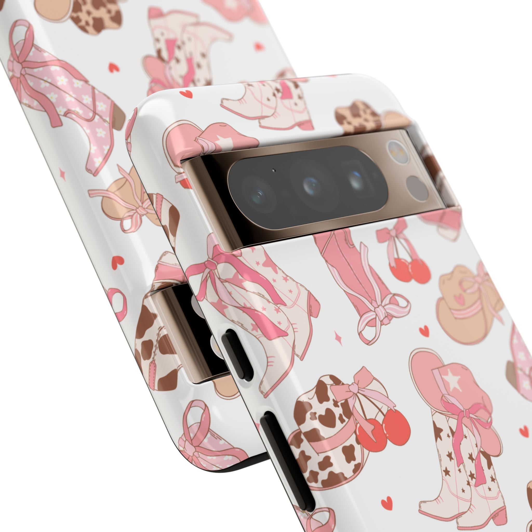 Cowgirl Boots Pink Phone Case — Cute Western Pattern Tough Phone Case