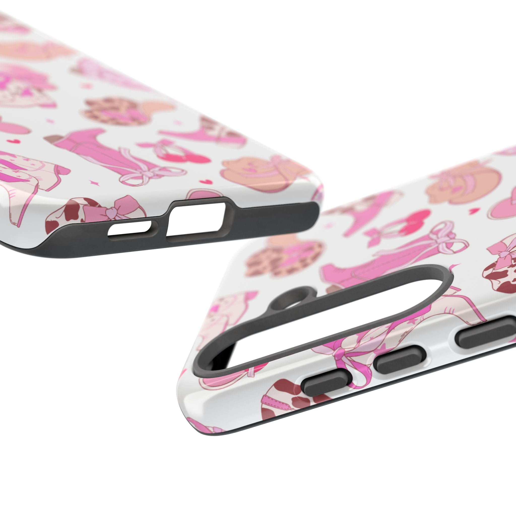 Pink Cowgirl Phone Case - Cute Western Boots & Hats Pattern Tough Case