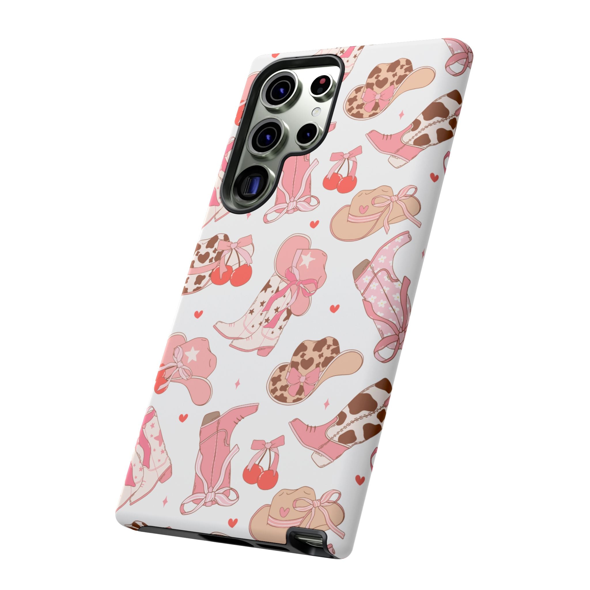 Cowgirl Boots Pink Phone Case — Cute Western Pattern Tough Phone Case