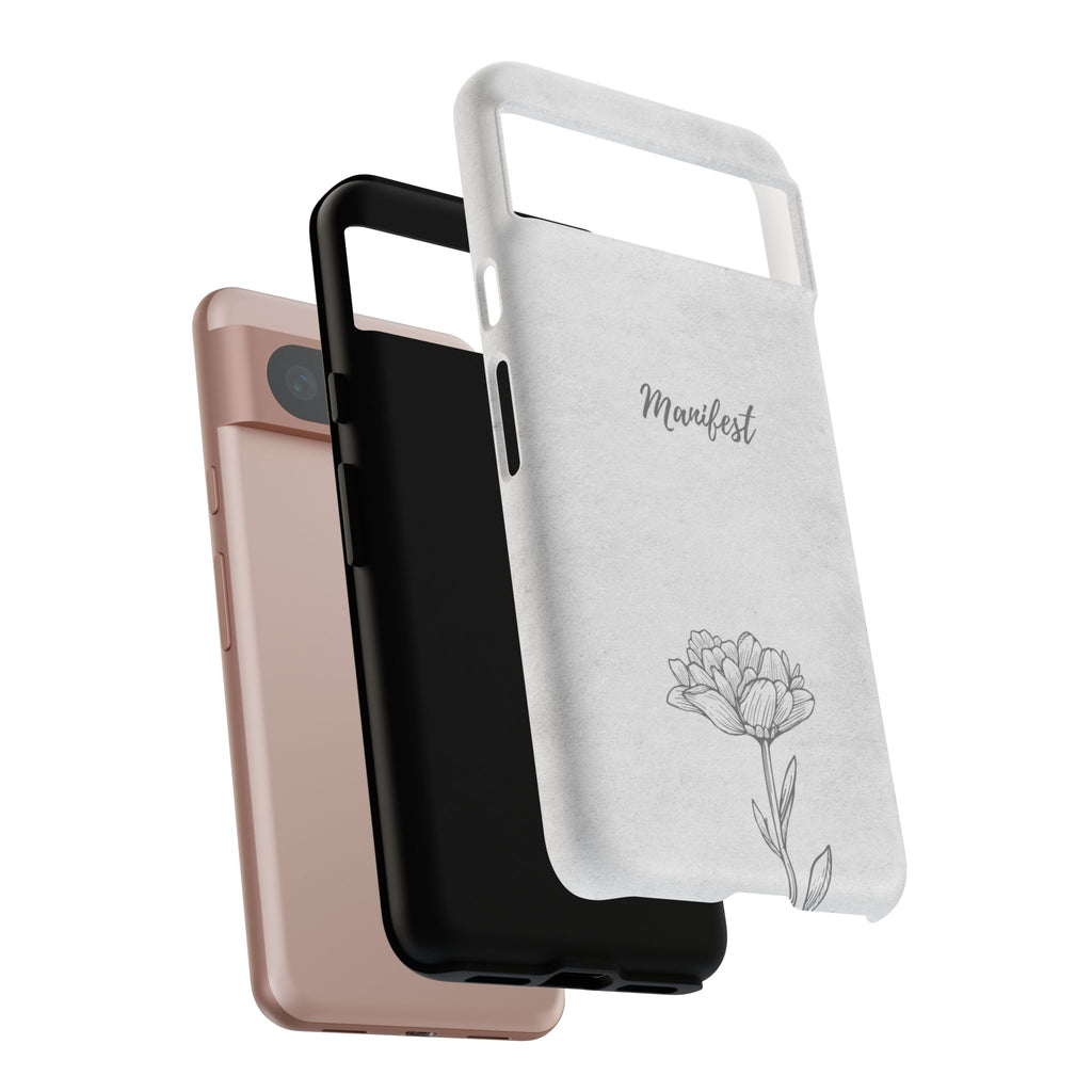 Manifest Flower Phone Case — Minimalist Protective iPhone Cover