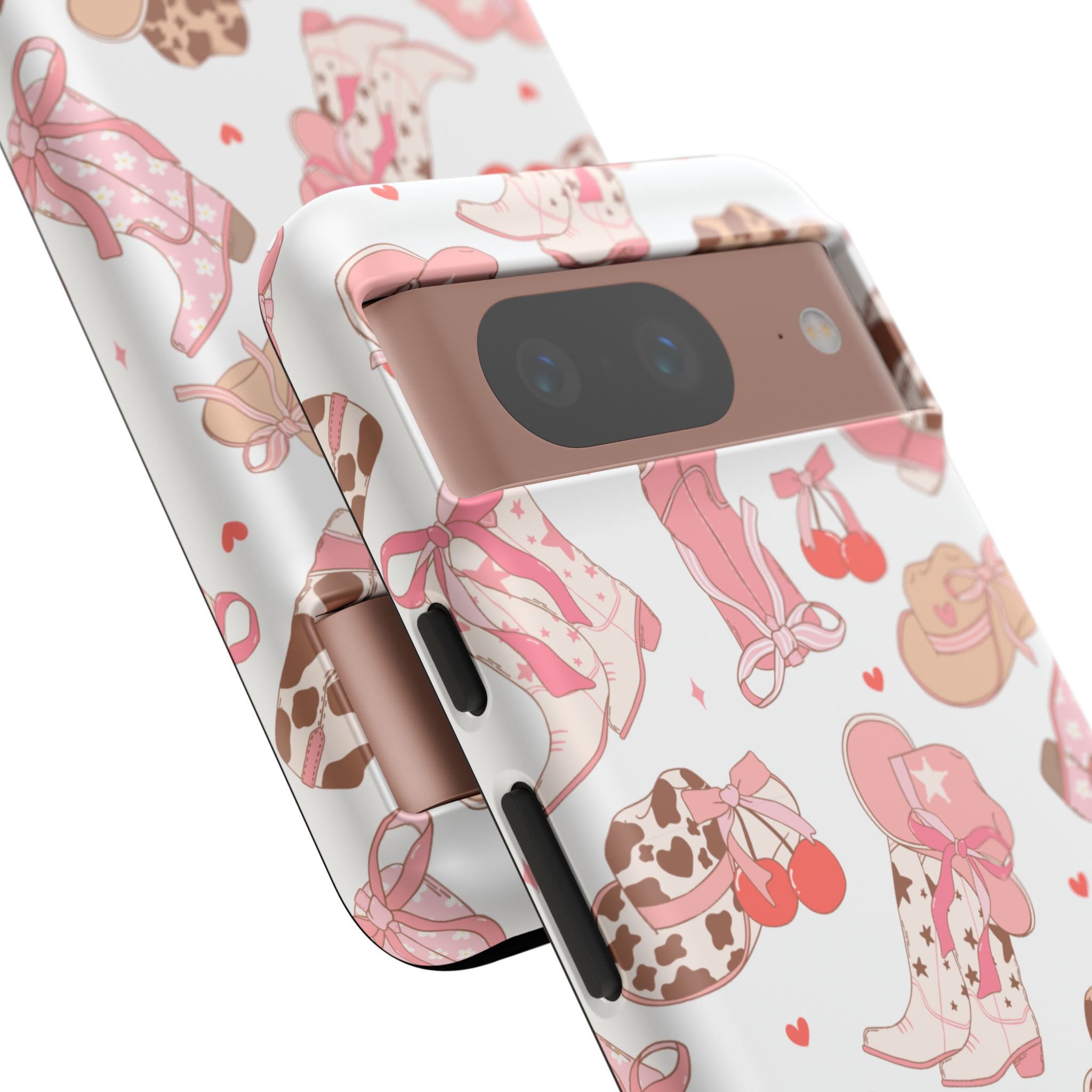 Cowgirl Boots Pink Phone Case — Cute Western Pattern Tough Phone Case