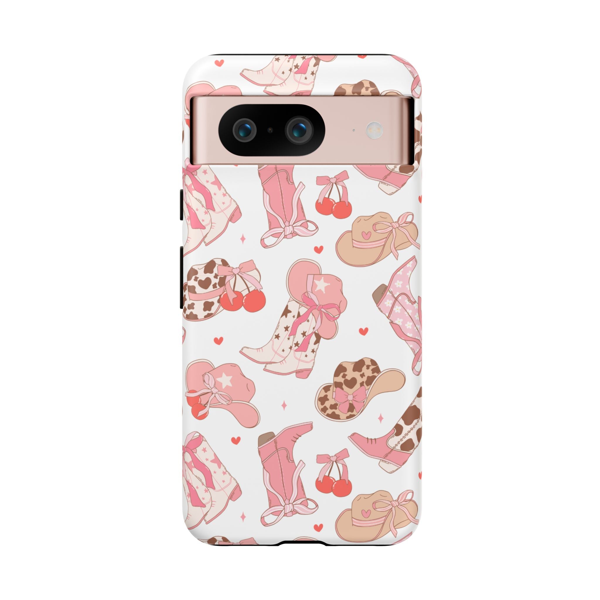 Cowgirl Boots Pink Phone Case — Cute Western Pattern Tough Phone Case
