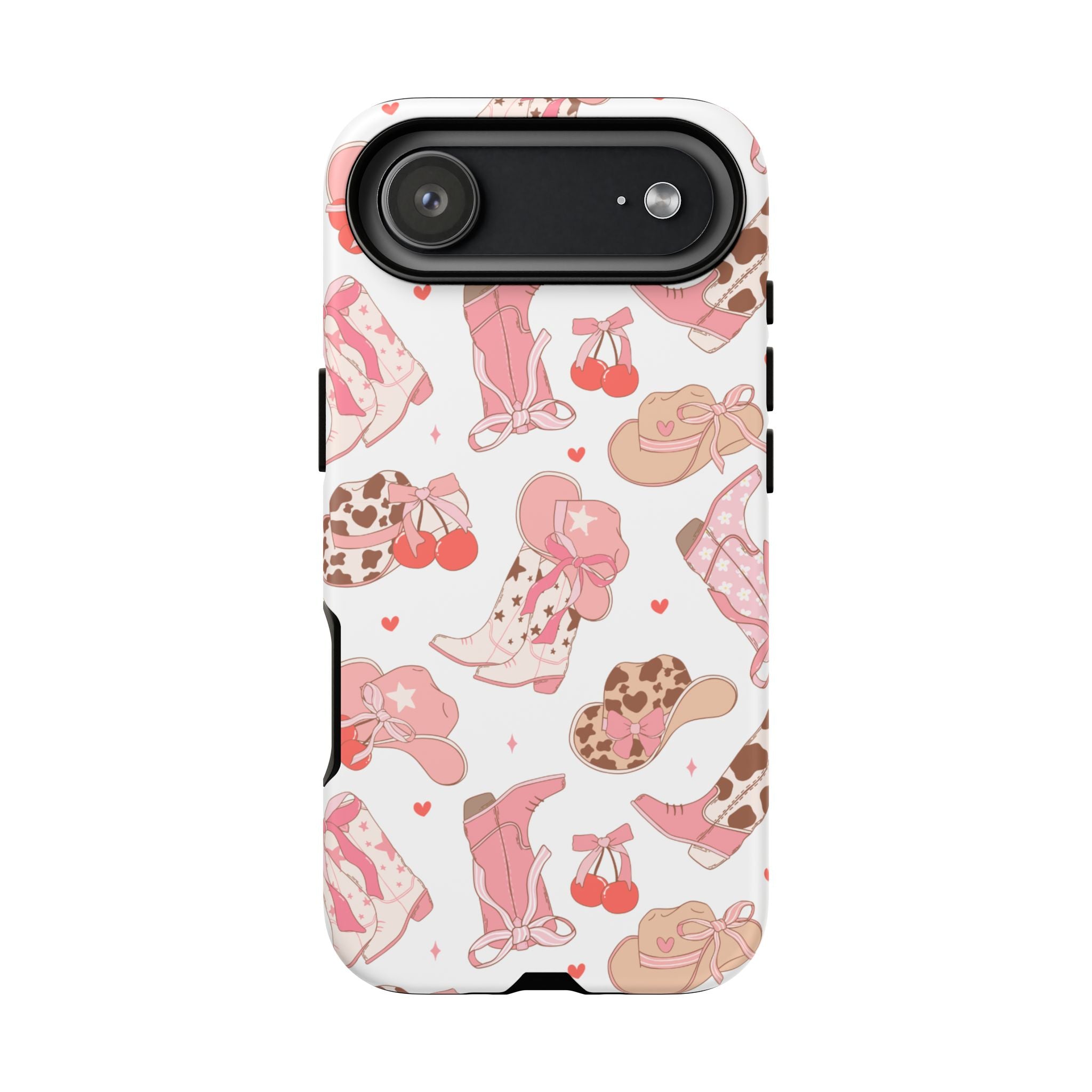 Cowgirl Boots Pink Phone Case — Cute Western Pattern Tough Phone Case