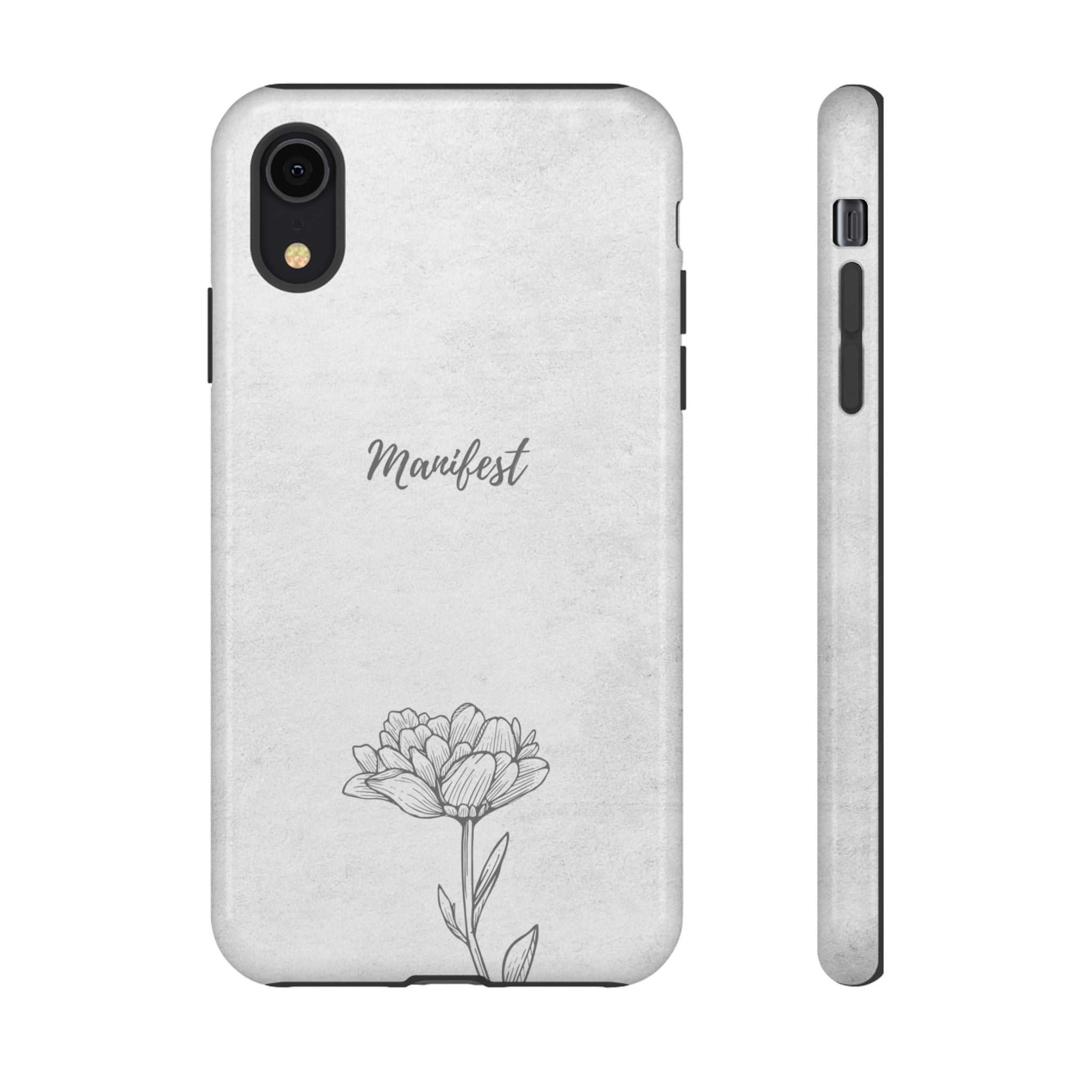 Manifest Flower Phone Case — Minimalist Protective iPhone Cover