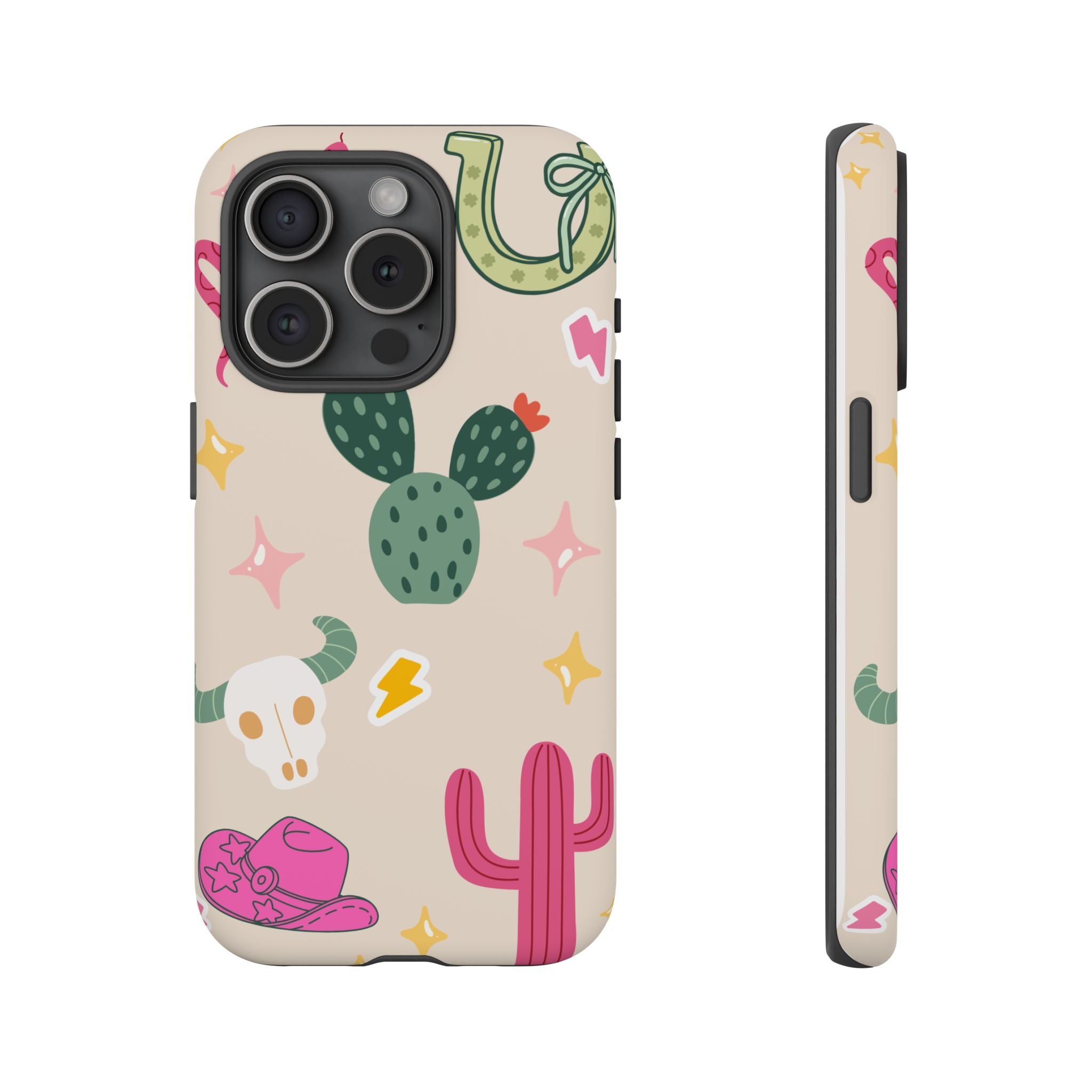 Cactus Cowgirl Phone Case — Cute Western Desert Pattern Tough Case