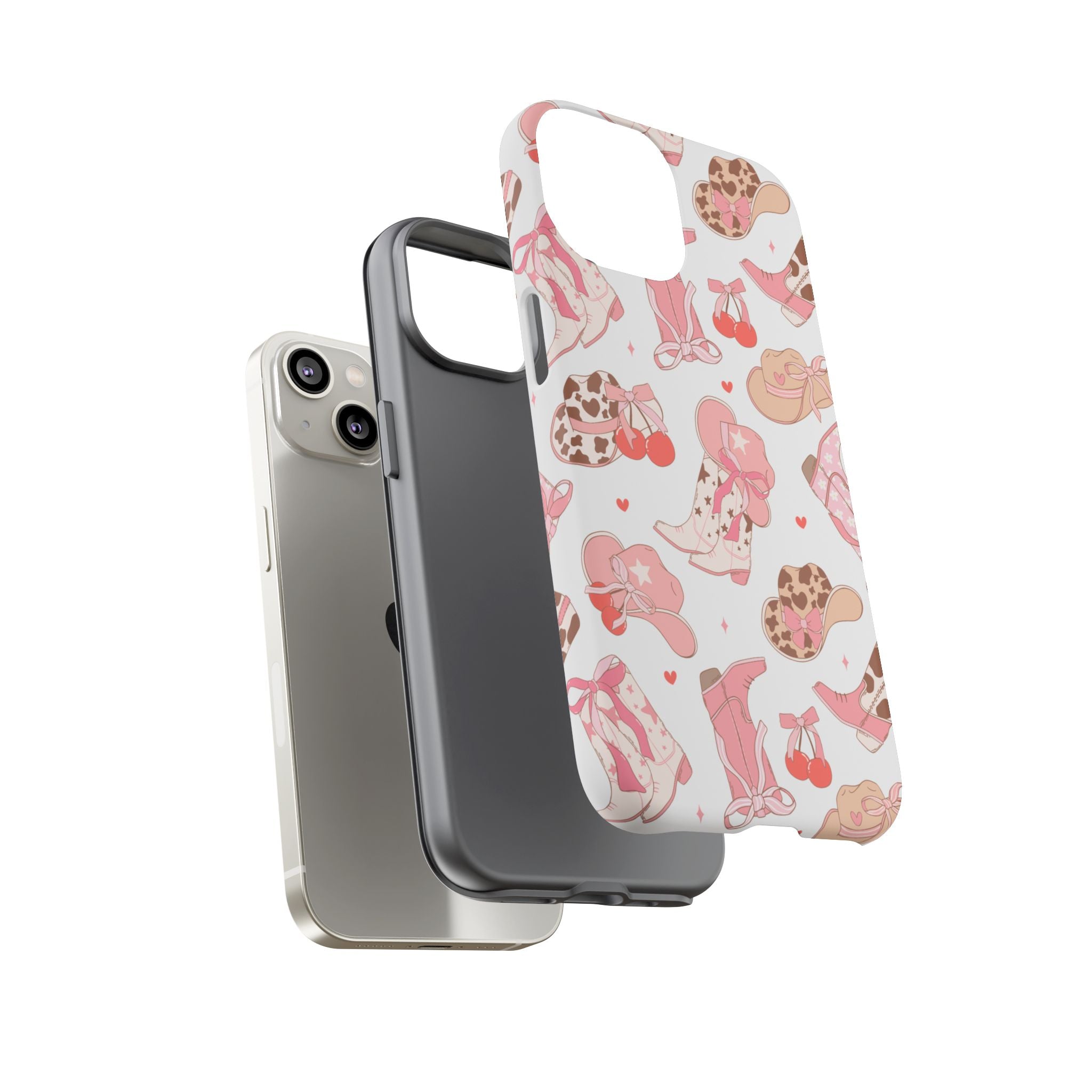 Cowgirl Boots Pink Phone Case — Cute Western Pattern Tough Phone Case