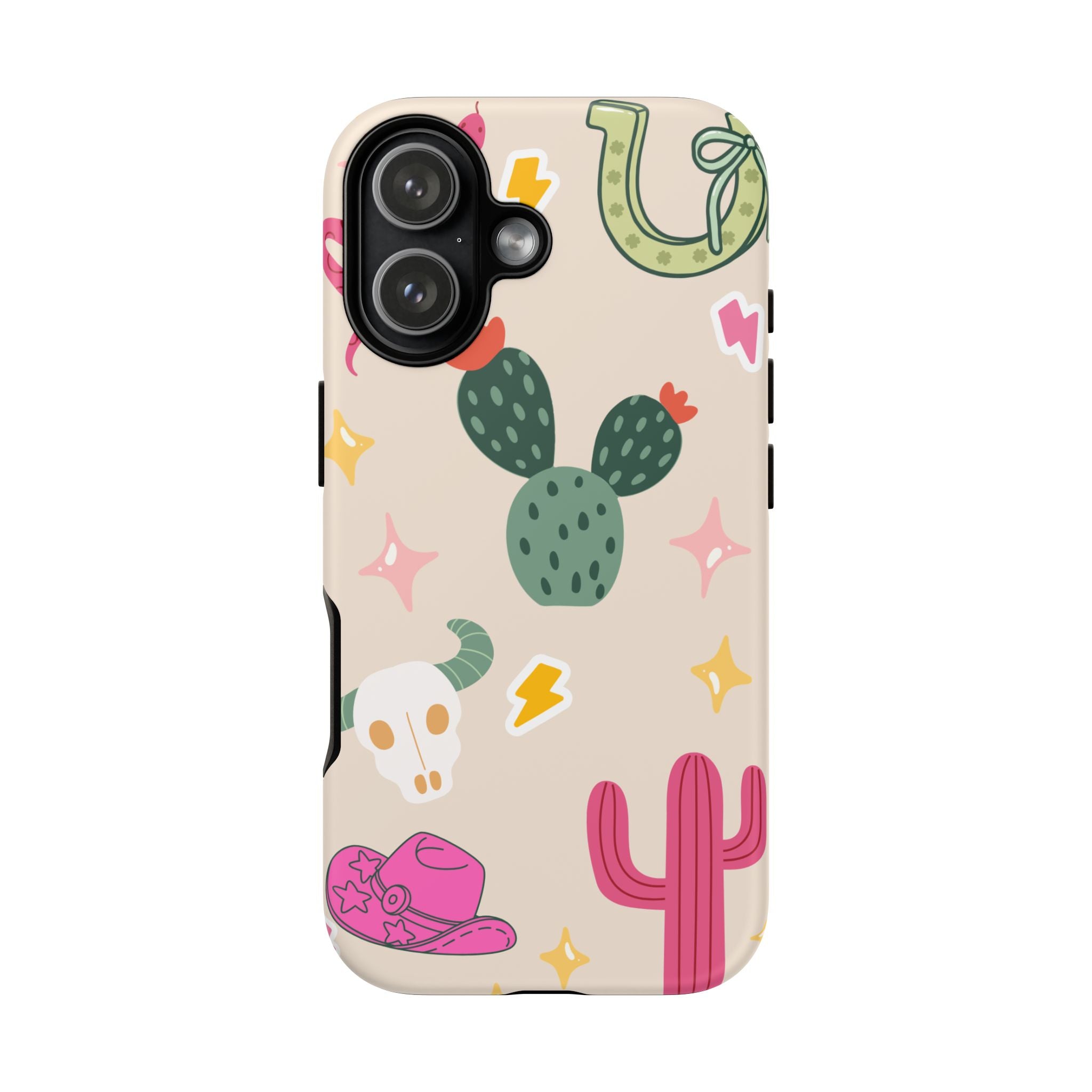 Cactus Cowgirl Phone Case — Cute Western Desert Pattern Tough Case