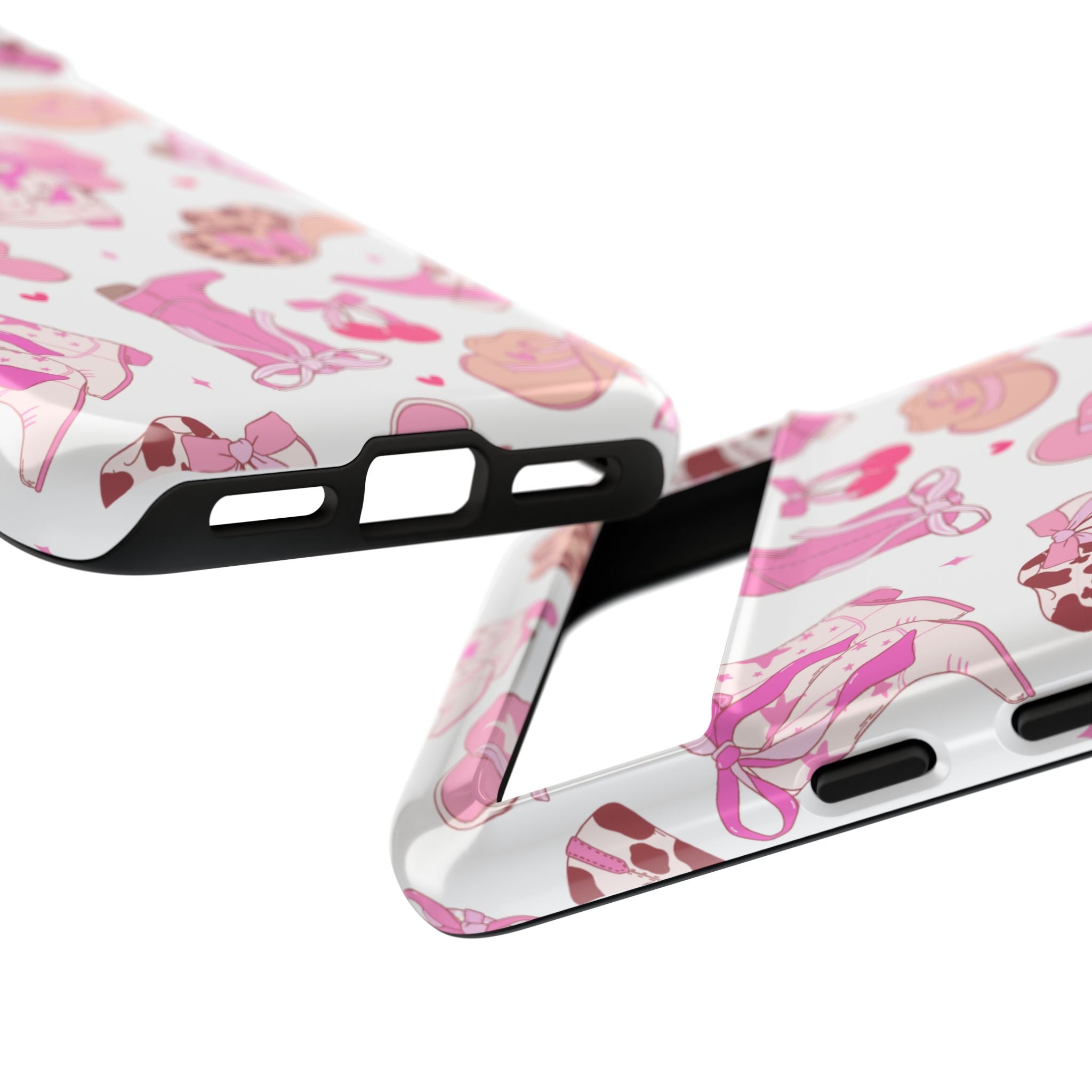 Pink Cowgirl Phone Case - Cute Western Boots & Hats Pattern Tough Case