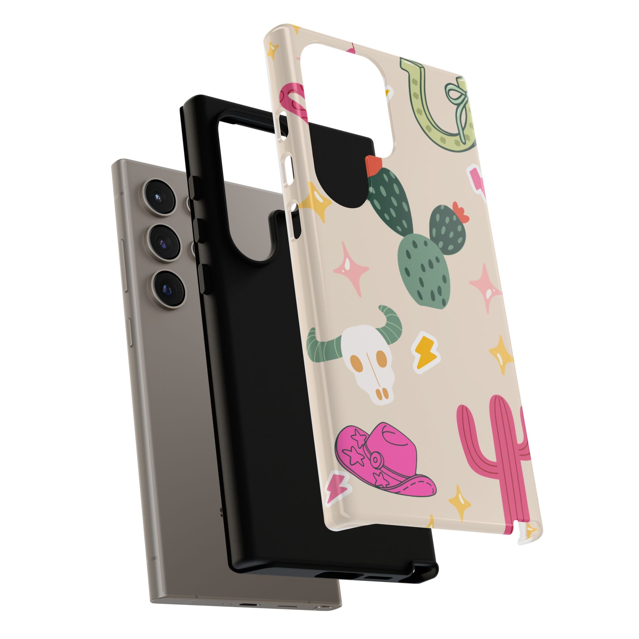 Cactus Cowgirl Phone Case — Cute Western Desert Pattern Tough Case