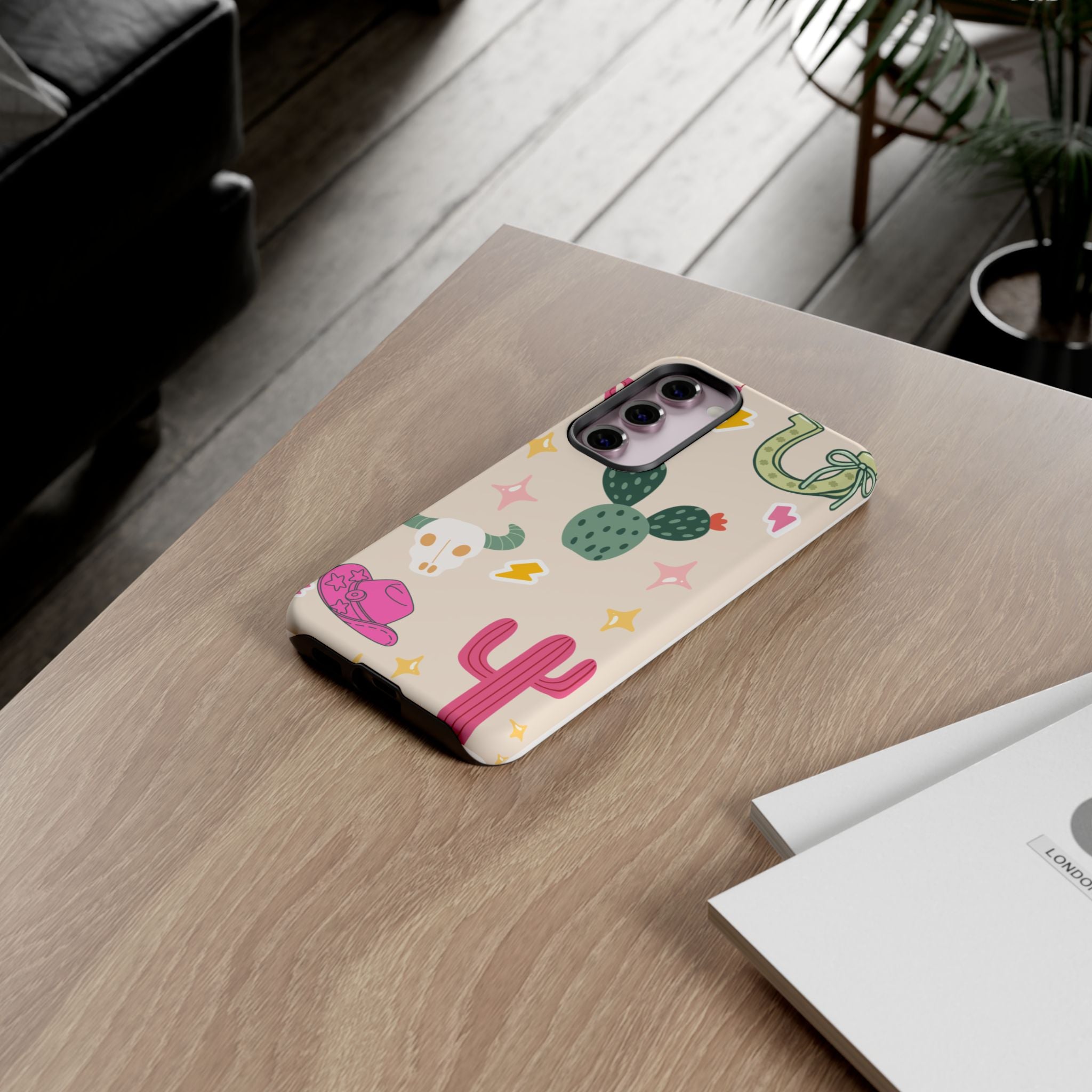 Cactus Cowgirl Phone Case — Cute Western Desert Pattern Tough Case