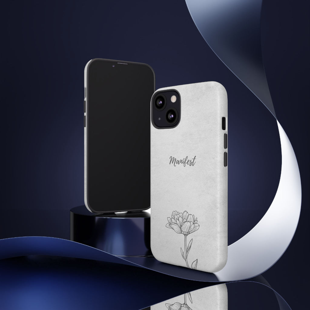 Manifest Flower Phone Case — Minimalist Protective iPhone Cover
