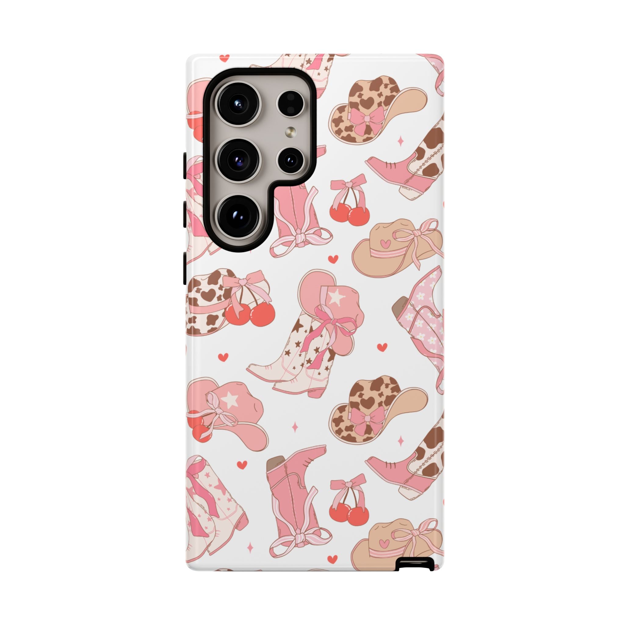 Cowgirl Boots Pink Phone Case — Cute Western Pattern Tough Phone Case