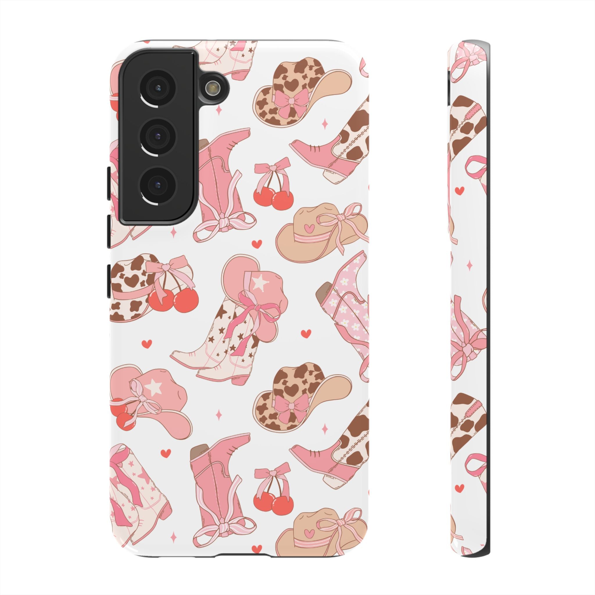 Cowgirl Boots Pink Phone Case — Cute Western Pattern Tough Phone Case