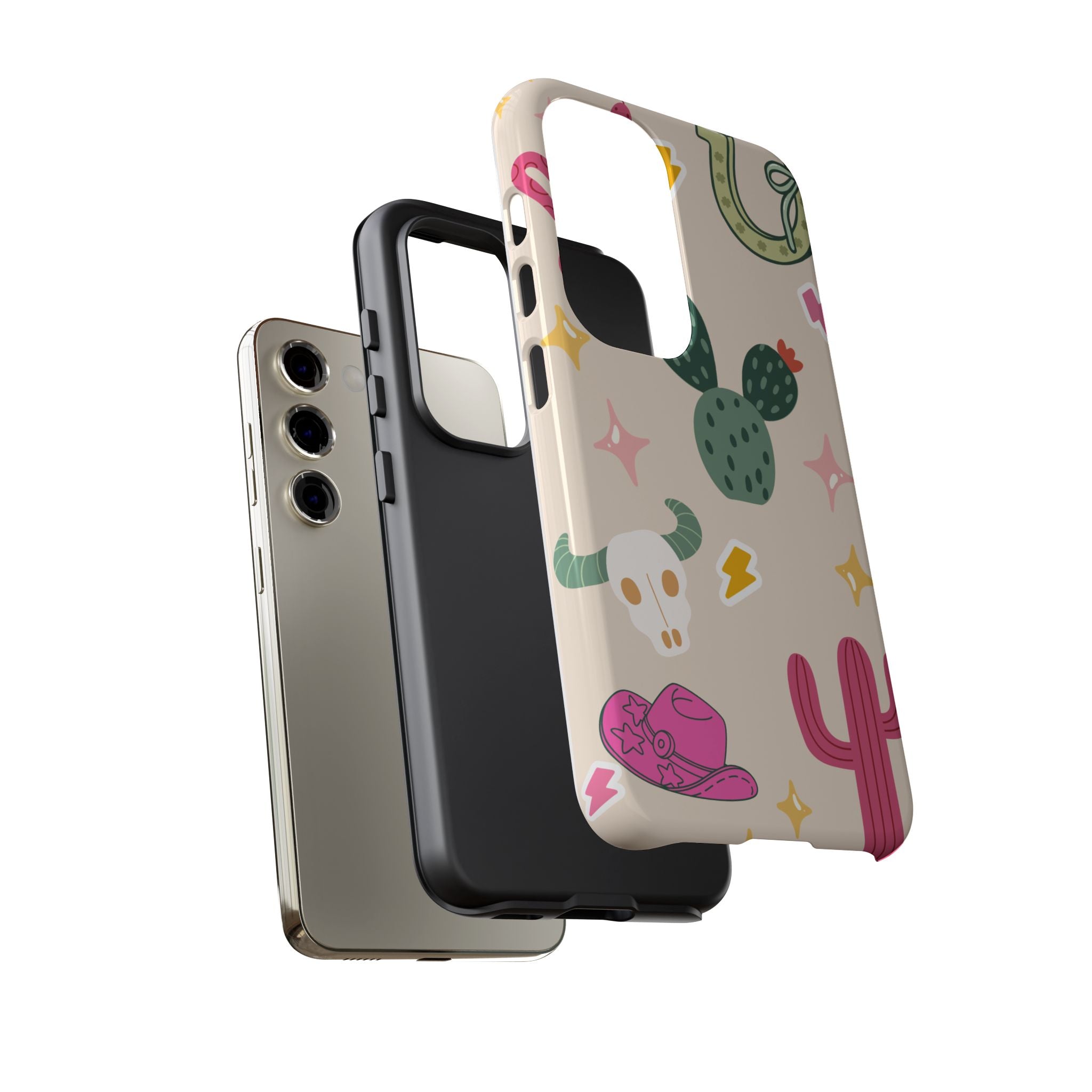 Cactus Cowgirl Phone Case — Cute Western Desert Pattern Tough Case