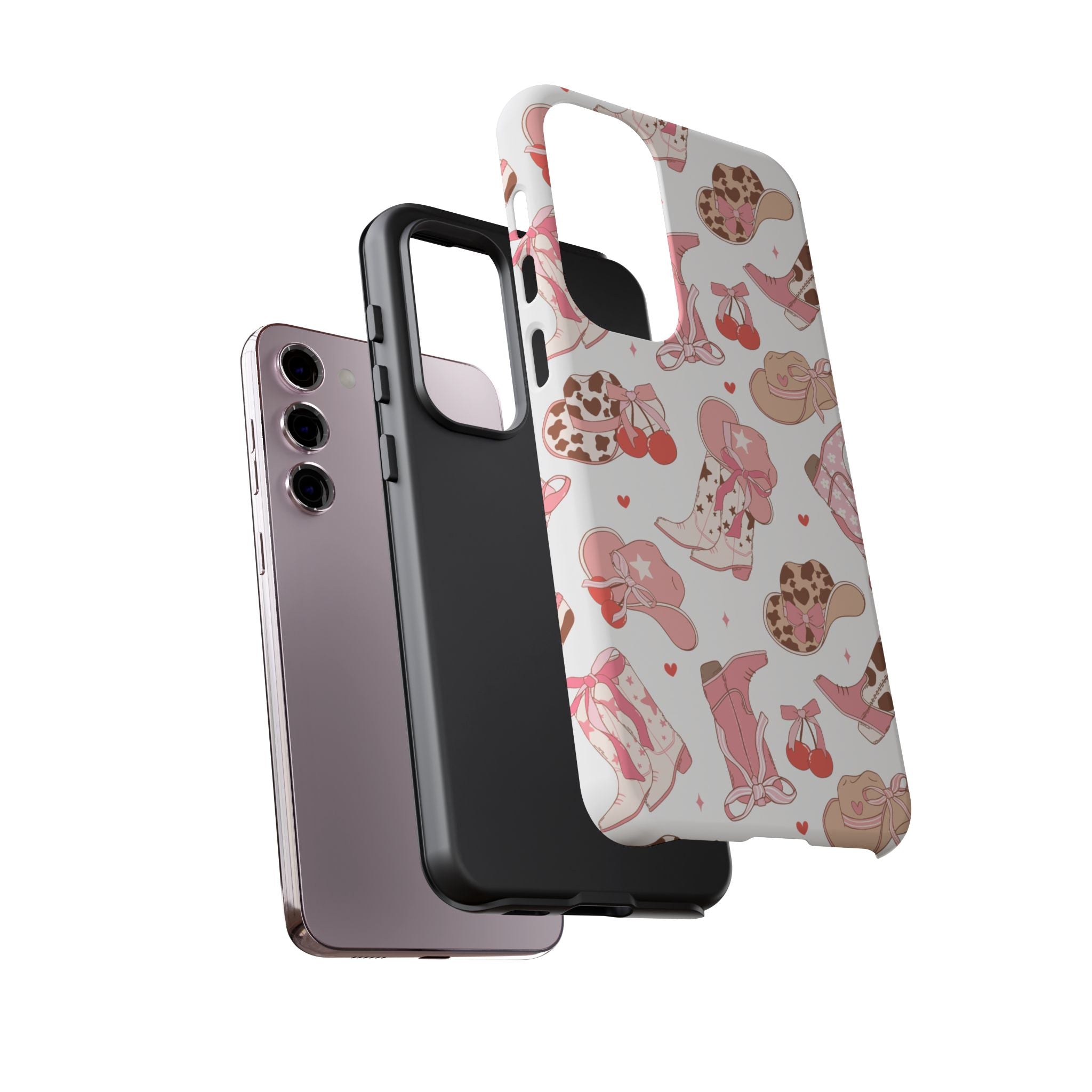 Cowgirl Boots Pink Phone Case — Cute Western Pattern Tough Phone Case