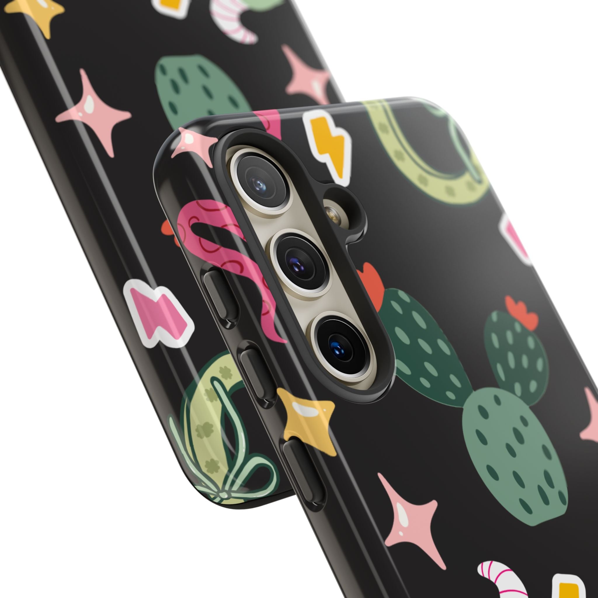 Southwest Desert Icons Tough Phone Case — Cactus, Cowboy & Skull Pattern