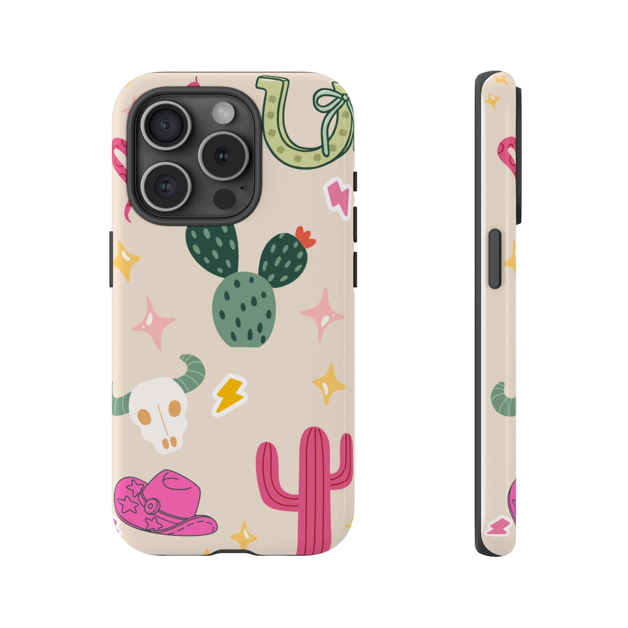 Cactus Cowgirl Phone Case — Cute Western Desert Pattern Tough Case