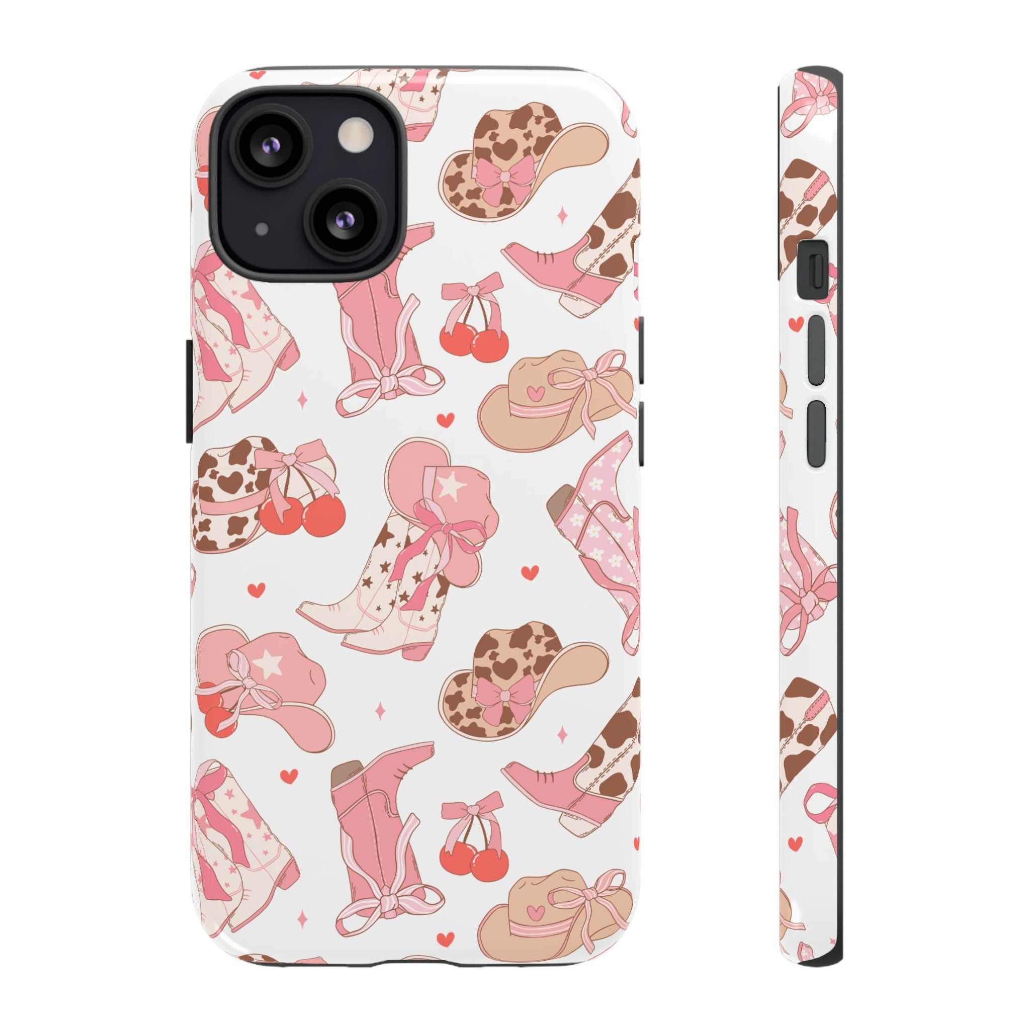 Cowgirl Boots Pink Phone Case — Cute Western Pattern Tough Phone Case