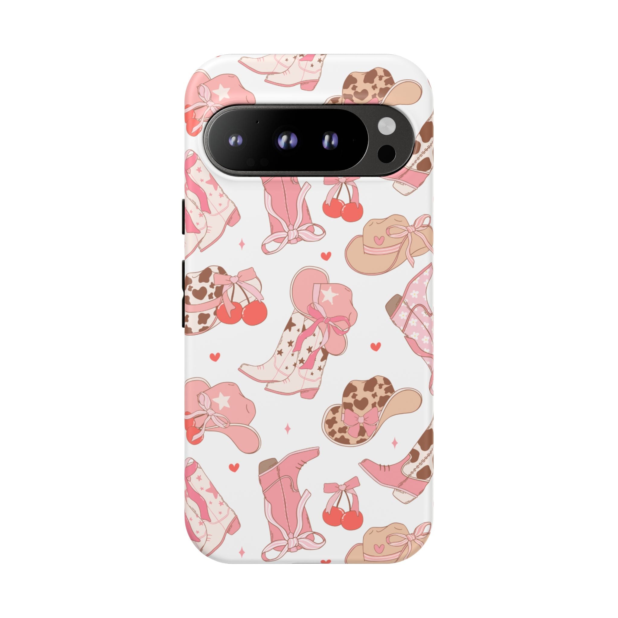 Cowgirl Boots Pink Phone Case — Cute Western Pattern Tough Phone Case