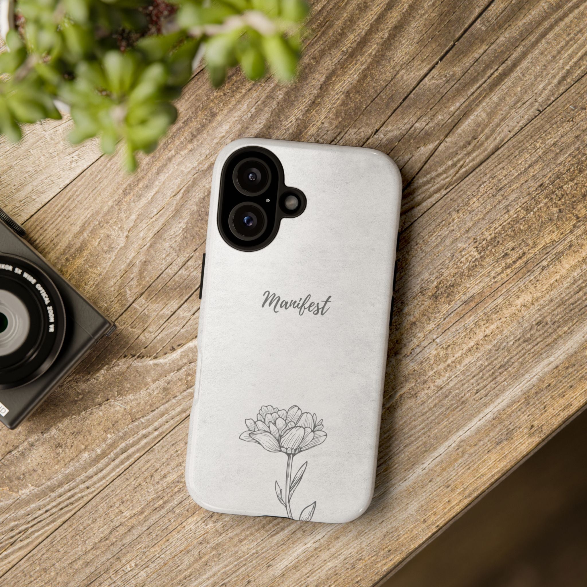 Manifest Flower Phone Case — Minimalist Protective iPhone Cover