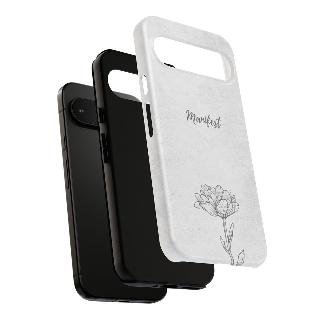 Manifest Flower Phone Case — Minimalist Protective iPhone Cover